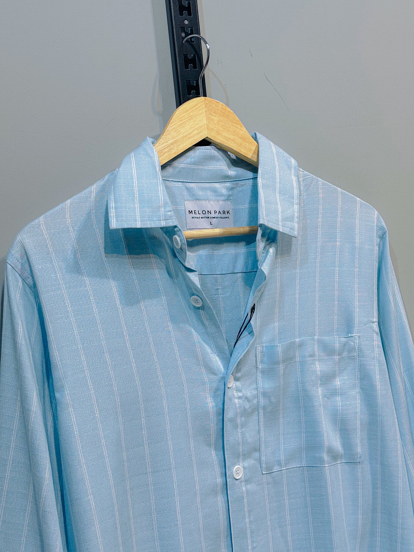 Old Money Full sleeve shirt - Aqua stripe