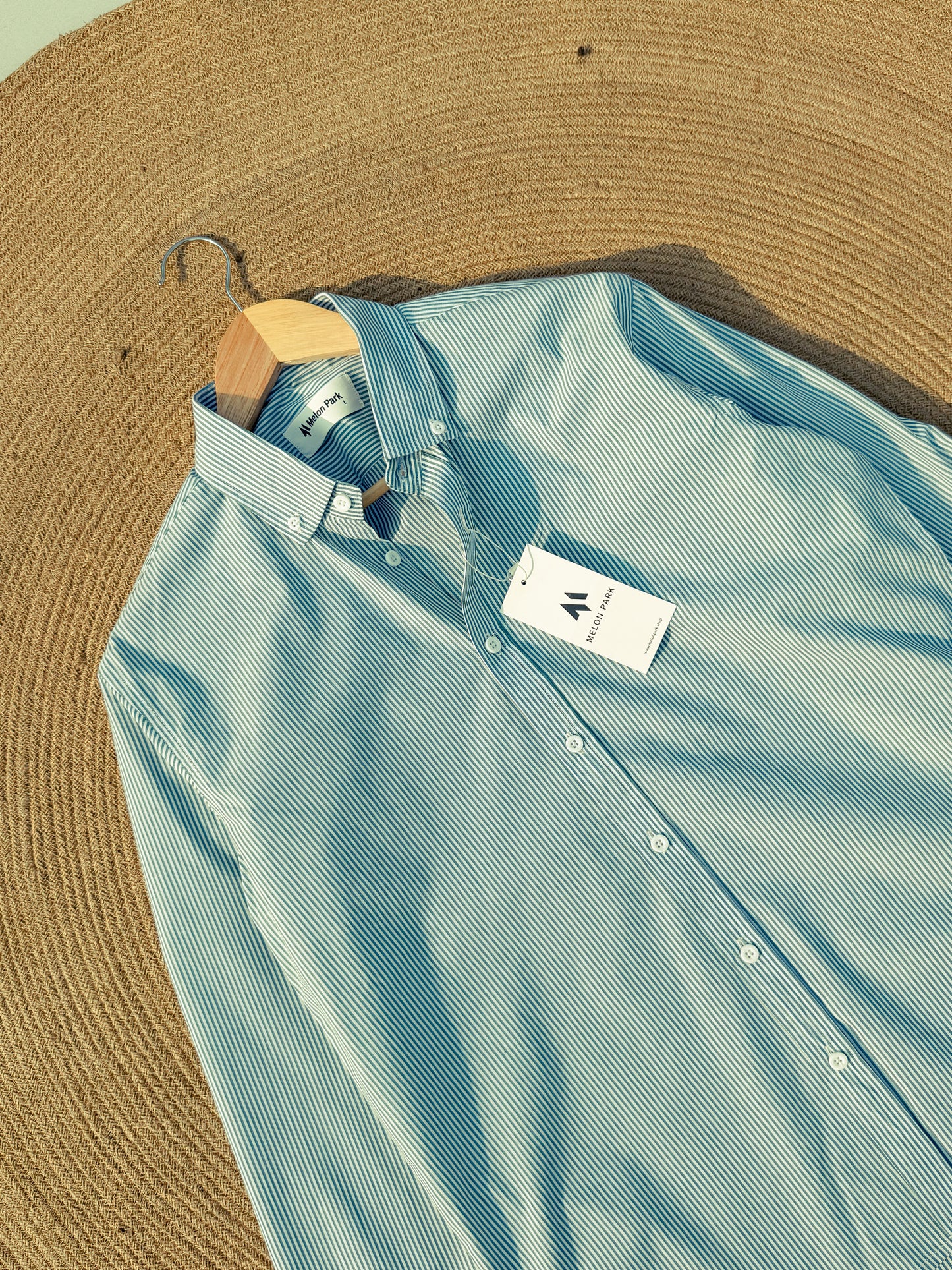 Old Money full sleeve shirt - Mint stripe