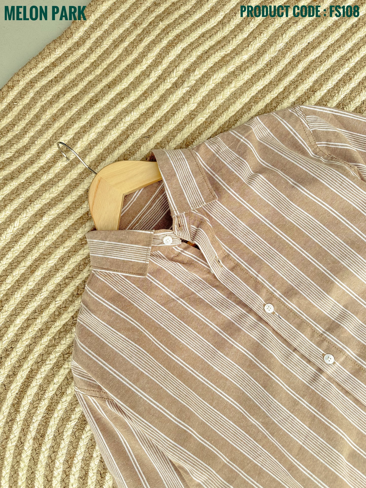 Gentle stripe shirt - Beige with White | FS108