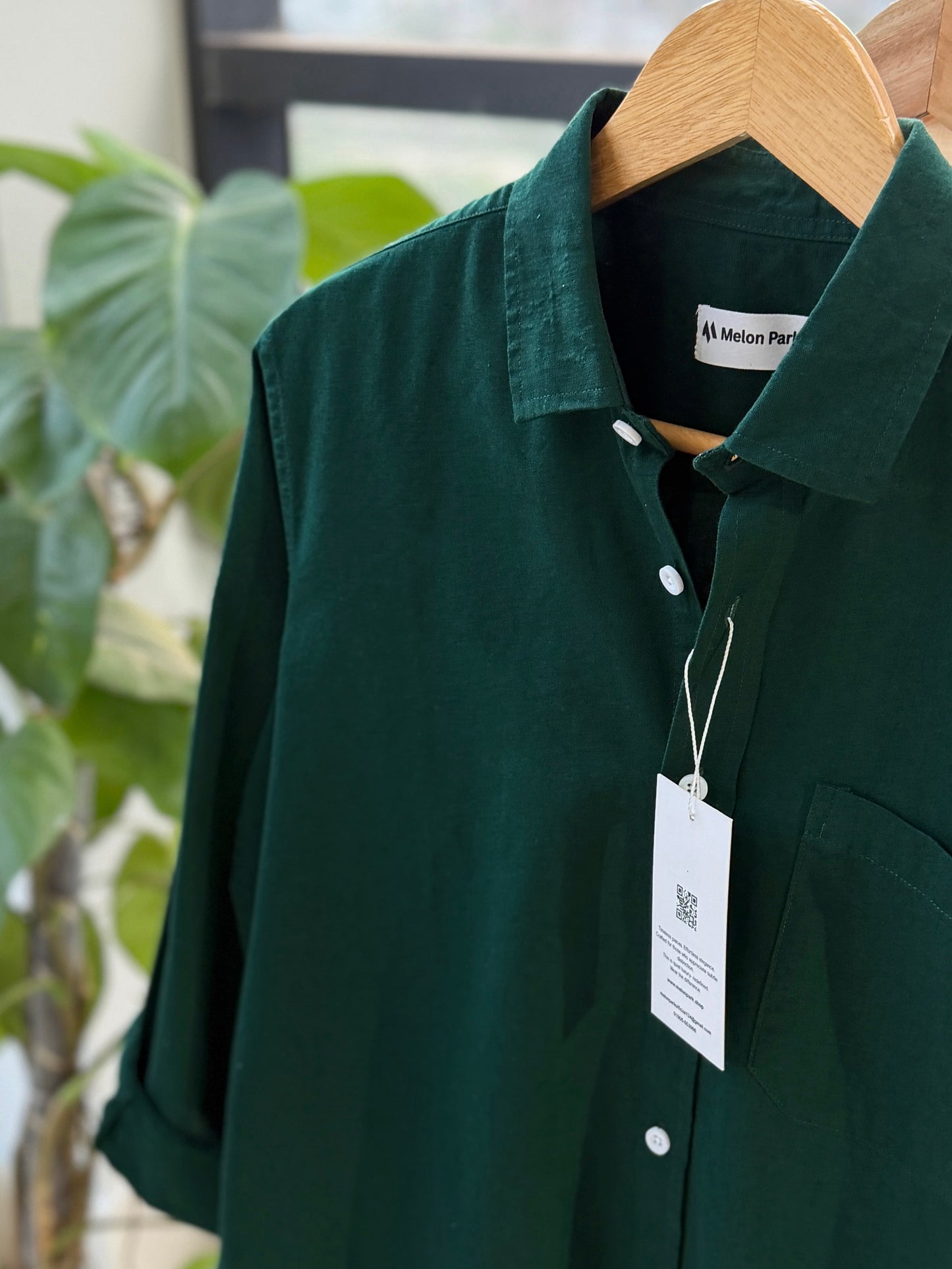 Drop-shoulder boxy shirt - Green