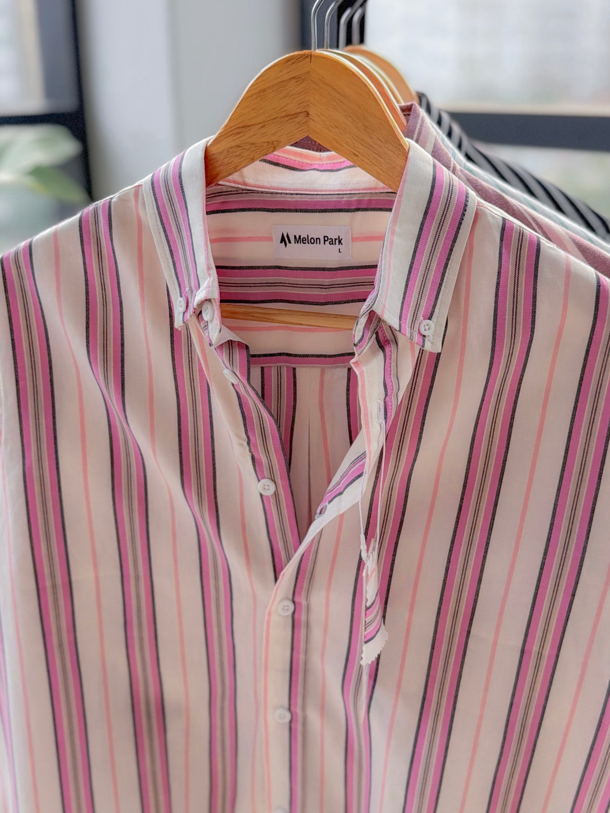 Gentle stripe shirt - Peach Fuchsia