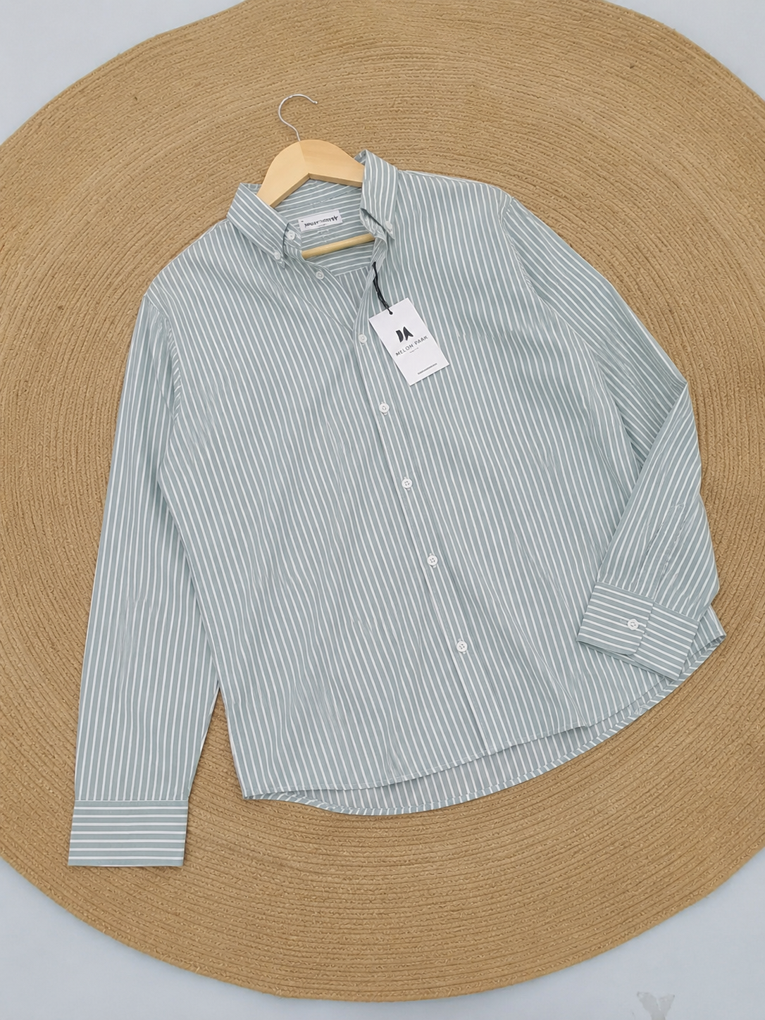 Old Money full sleeve shirt - Light Mint stripe