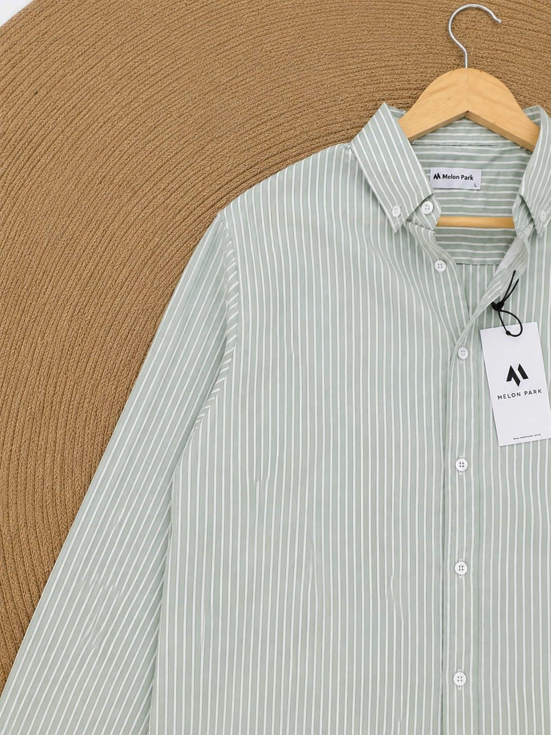 Old Money full sleeve shirt - Light Mint stripe
