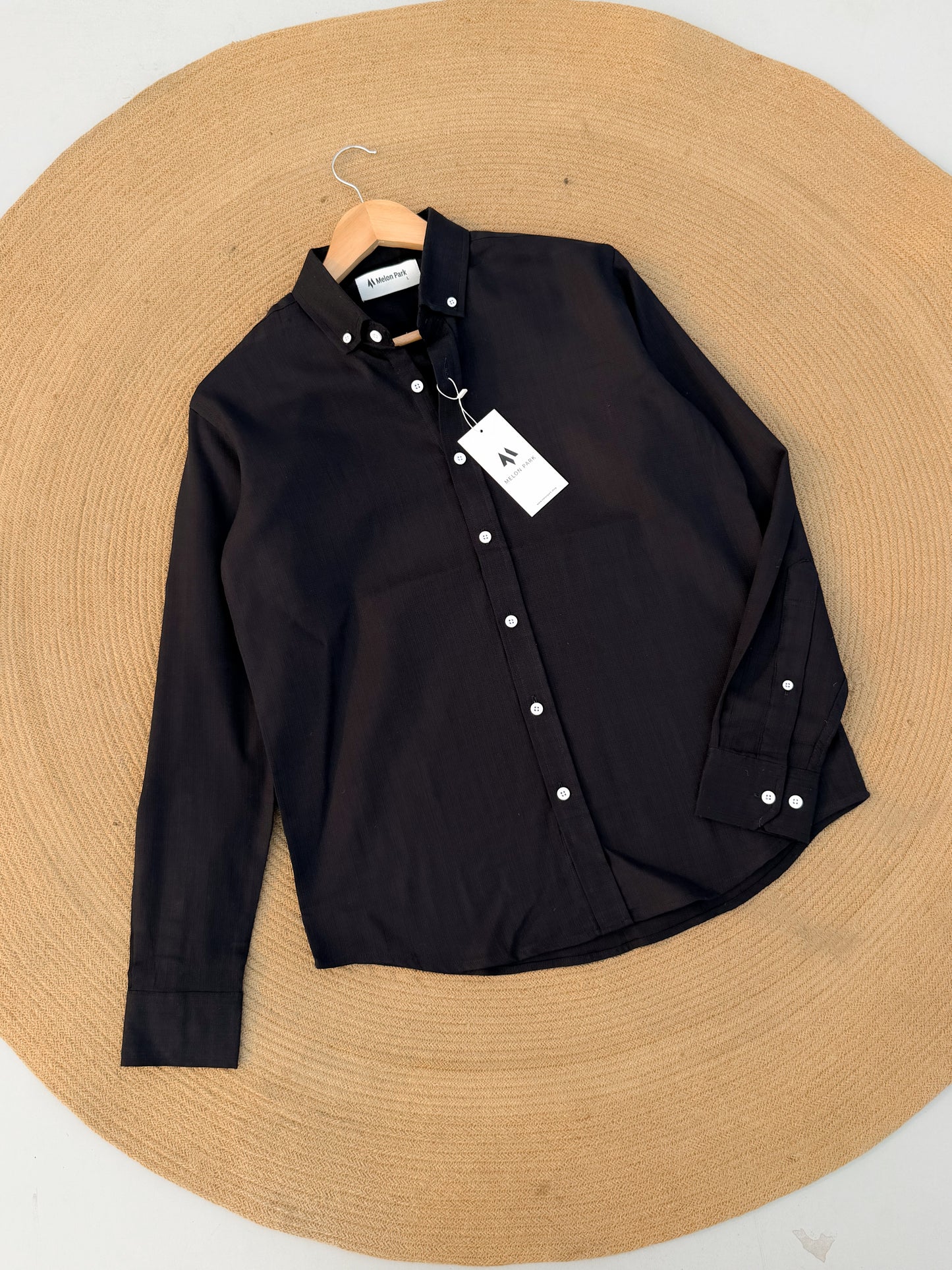 Classic full sleeve shirt - Textured Black