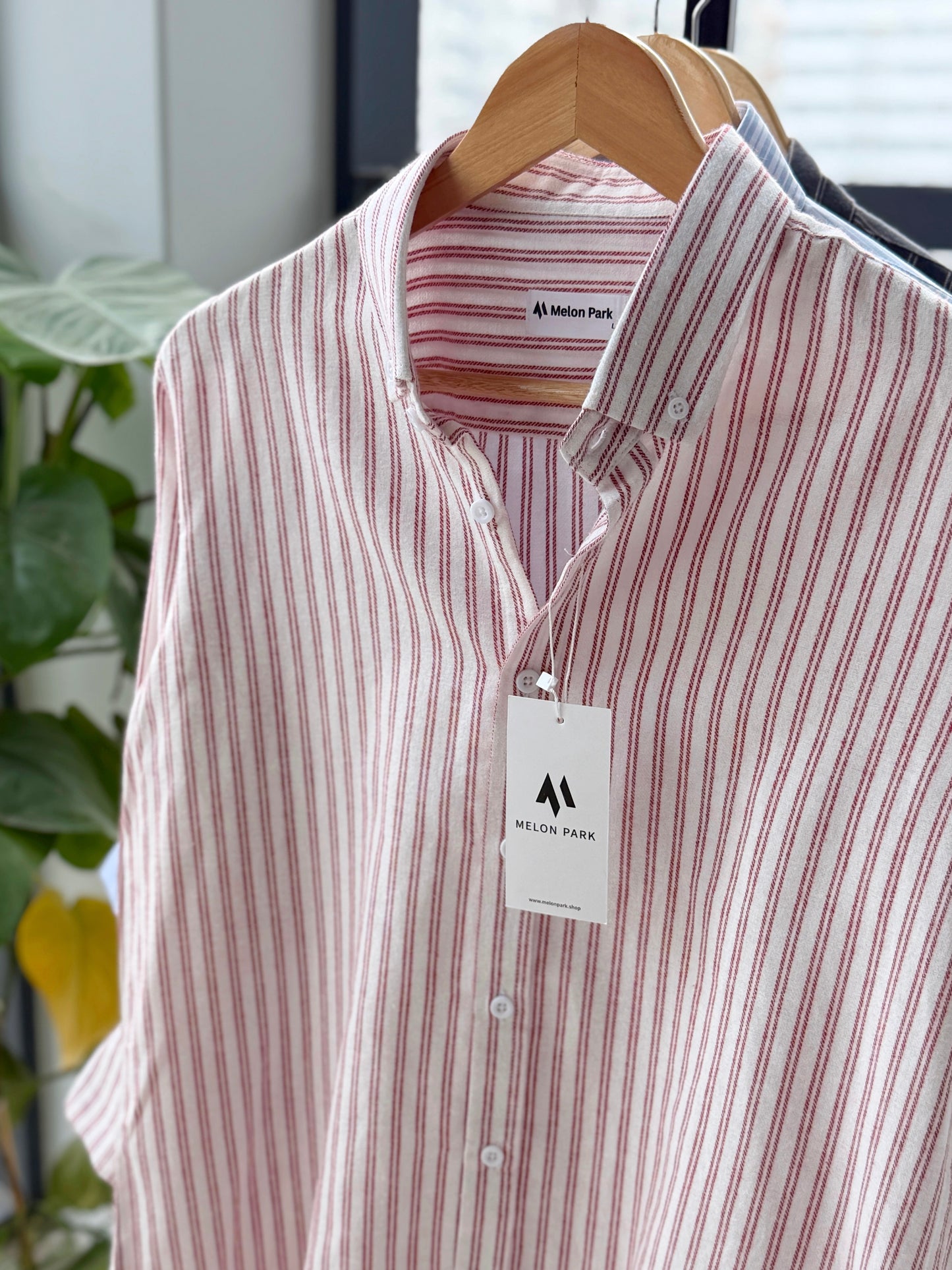 Gentle stripe shirt - Tuscan Red