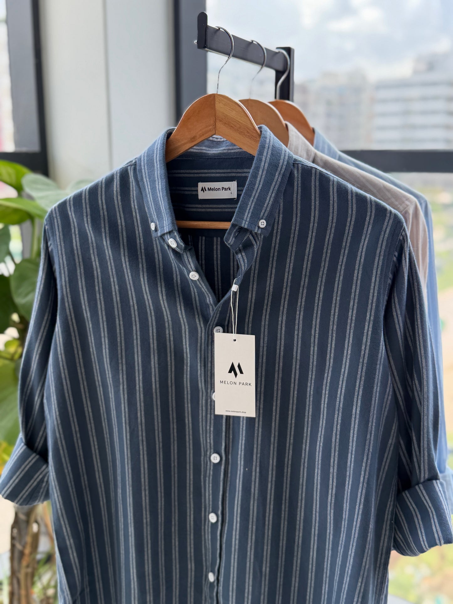 Gentle stripe shirt - Sailor slate