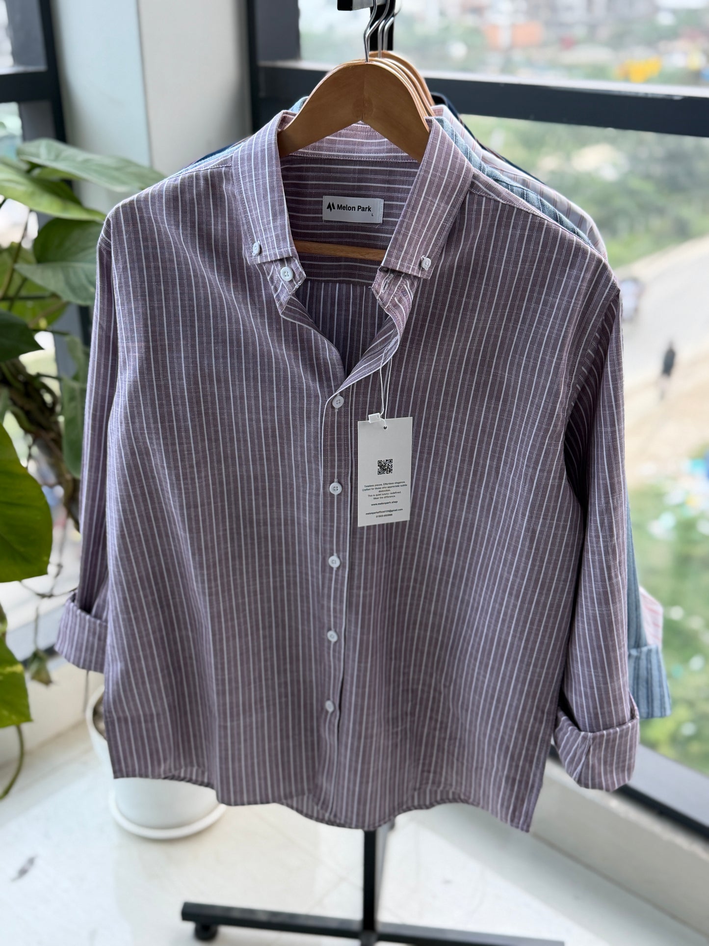 Gentle stripe shirt - Muted Mauve