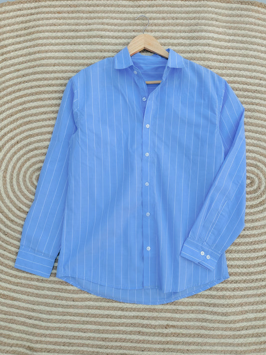 Gentle stripe shirt - Sky Blue Big Stripe