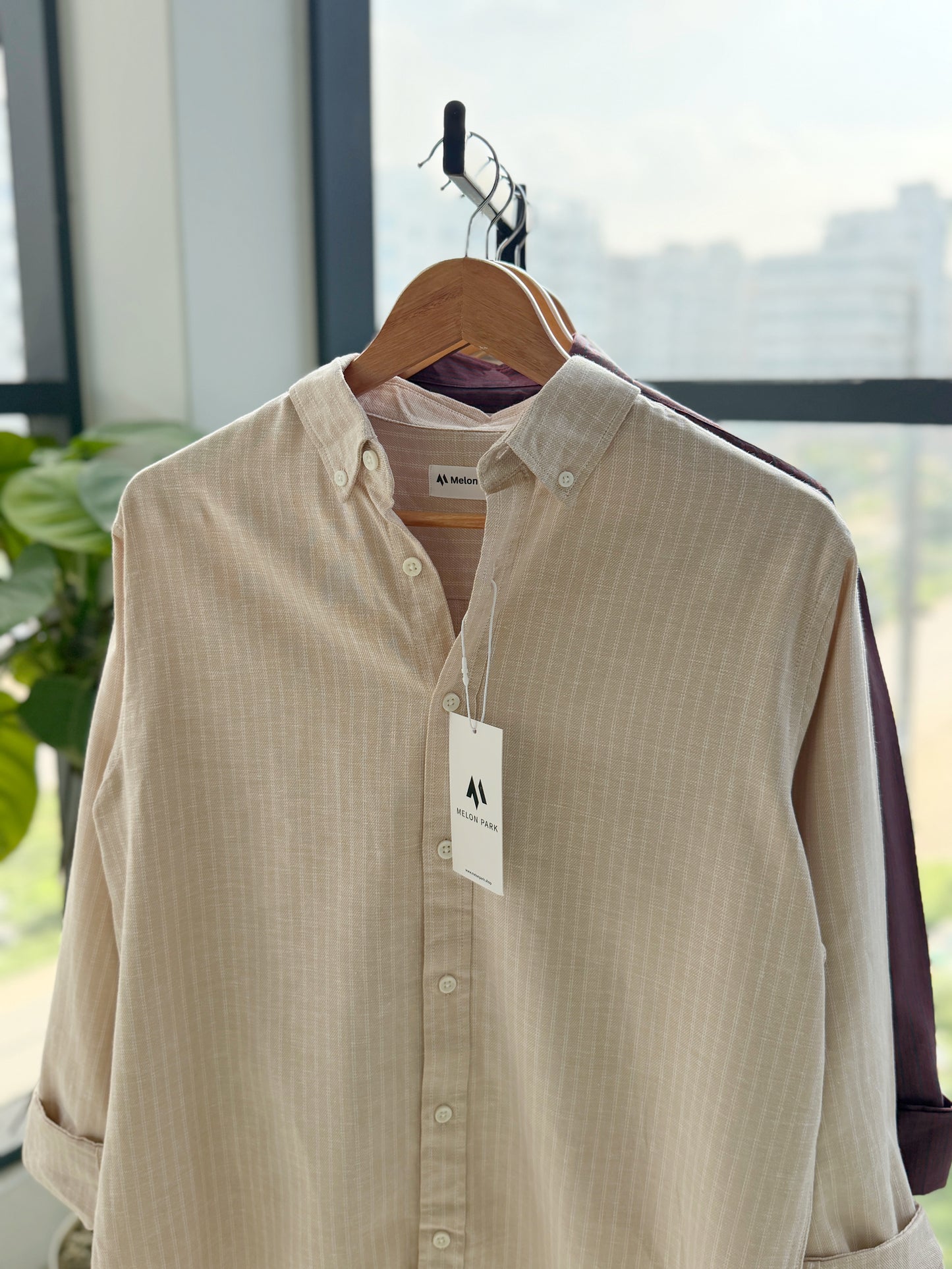 Gentle stripe shirt - Chai Glow
