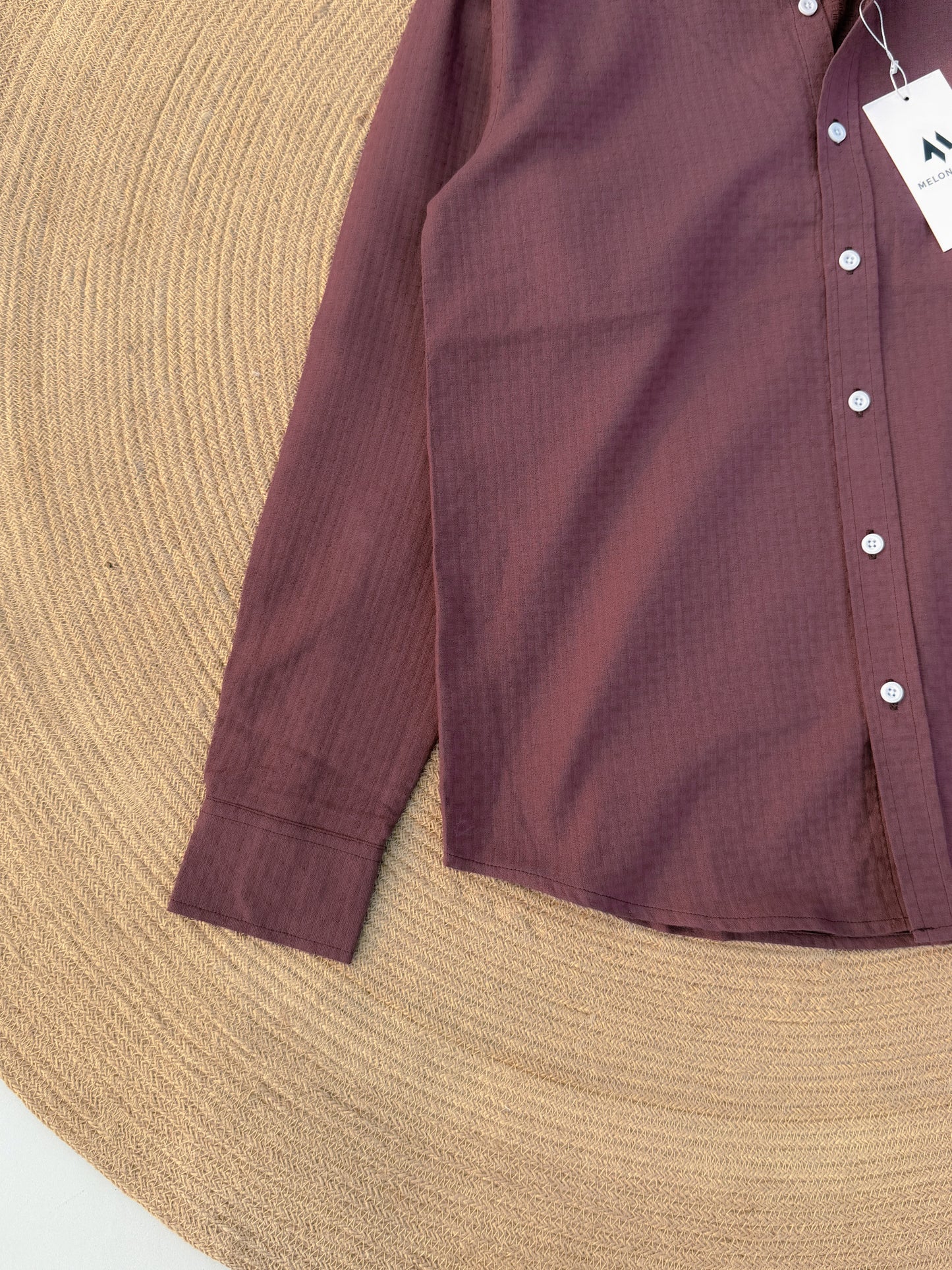 Classic full sleeve shirt - Textured Mulberry