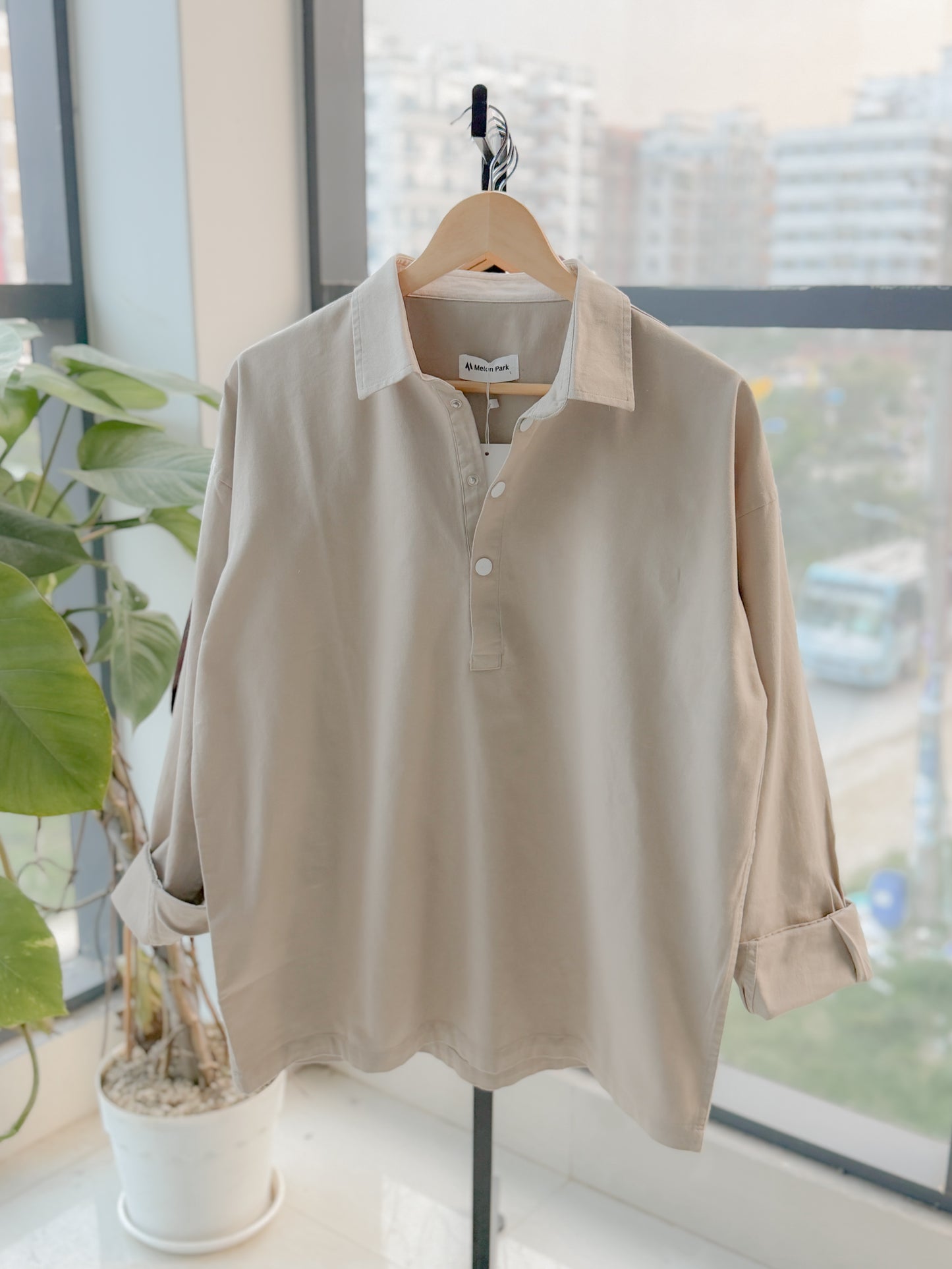 Fine Henley shirt - Off white
