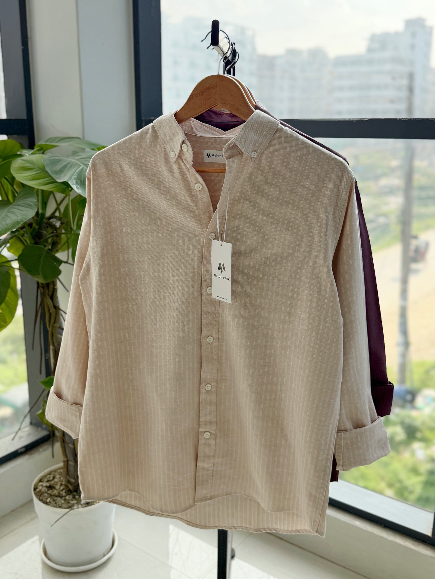 Gentle stripe shirt - Chai Glow