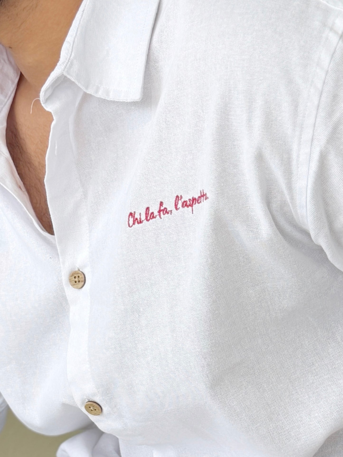 Embroidery Oversized Baggy shirt - White