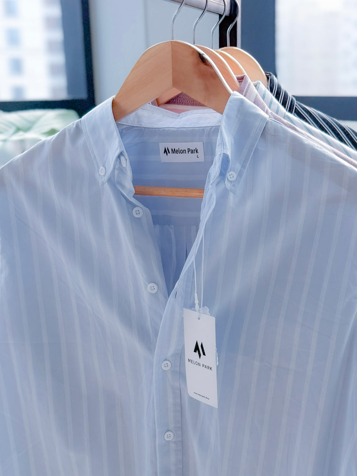 Gentle stripe shirt - Powder Sky