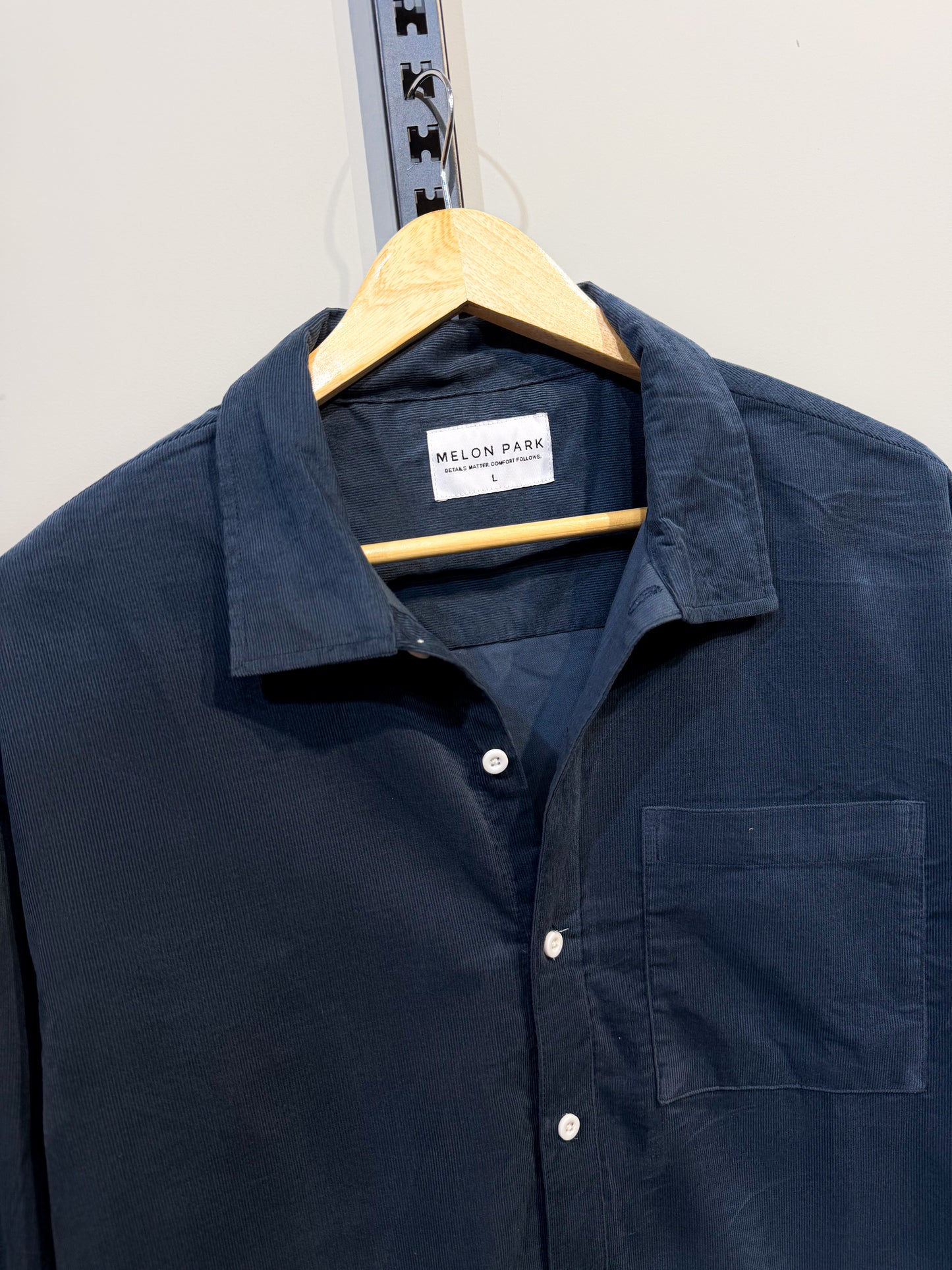 Corduroy Dropshoulder Shirt - Midnight Blue