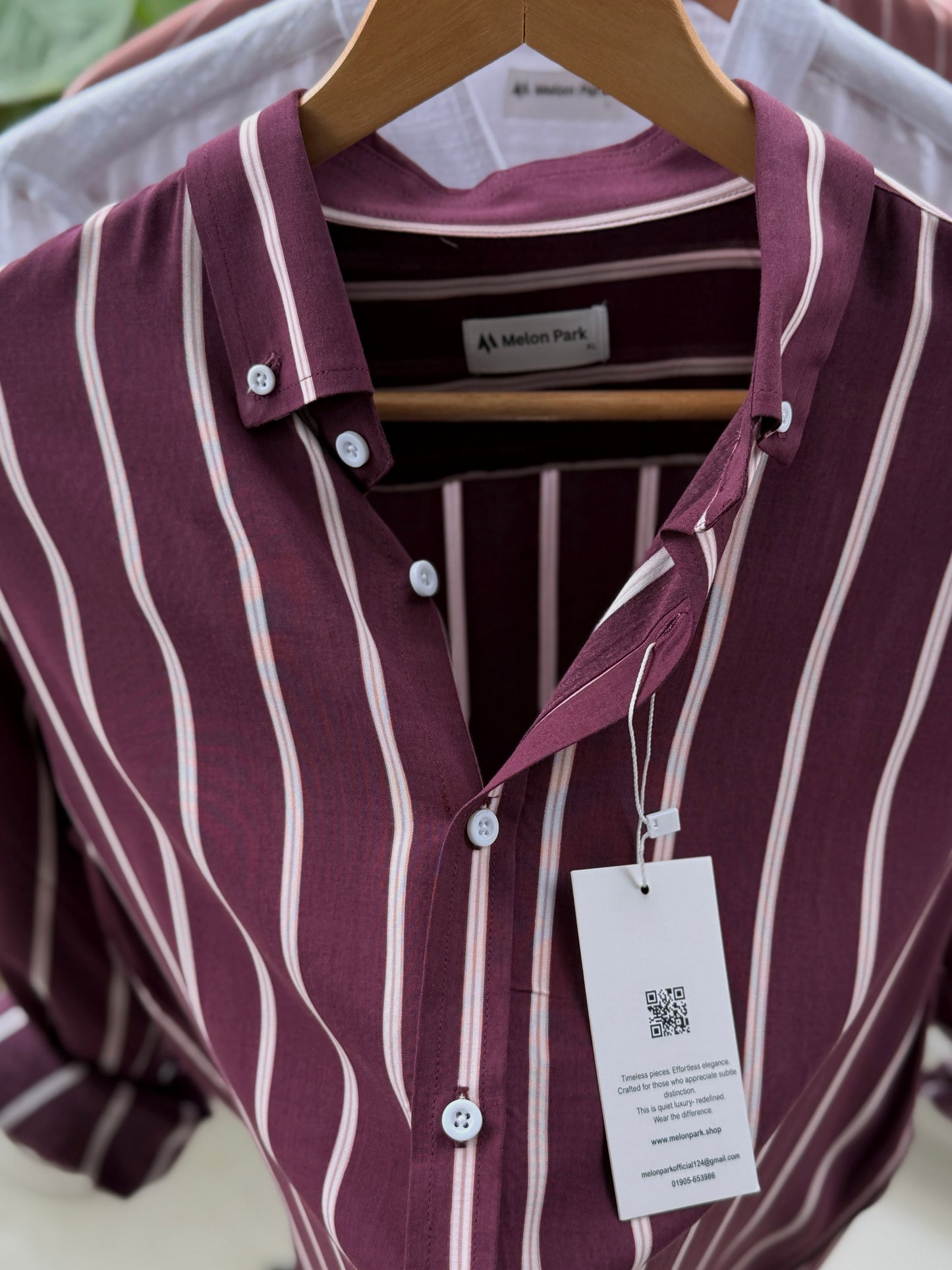 Gentle stripe shirt - Wine stripe