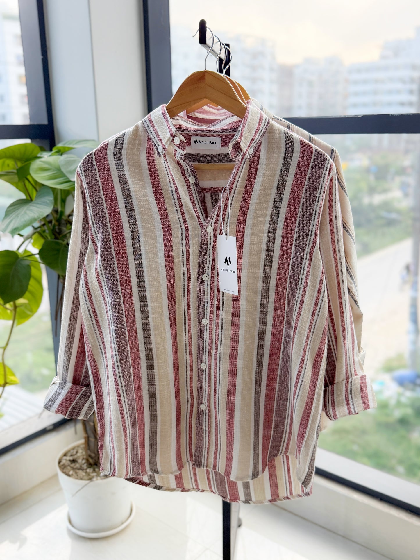 Gentle stripe shirt - Warm Amber