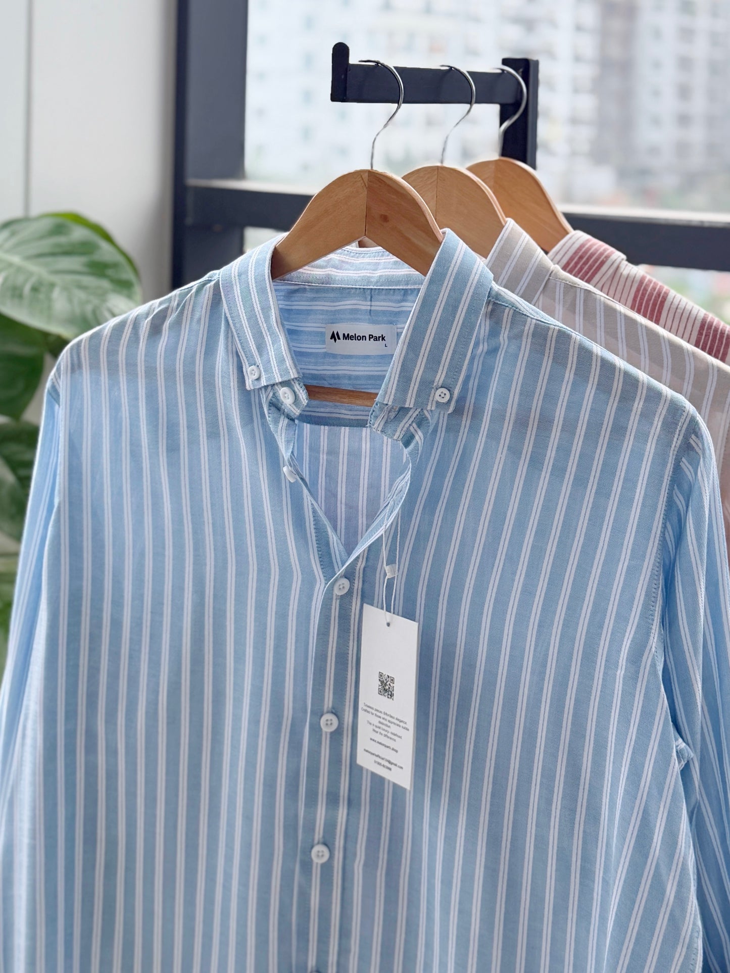 Gentle stripe shirt - Ice blue