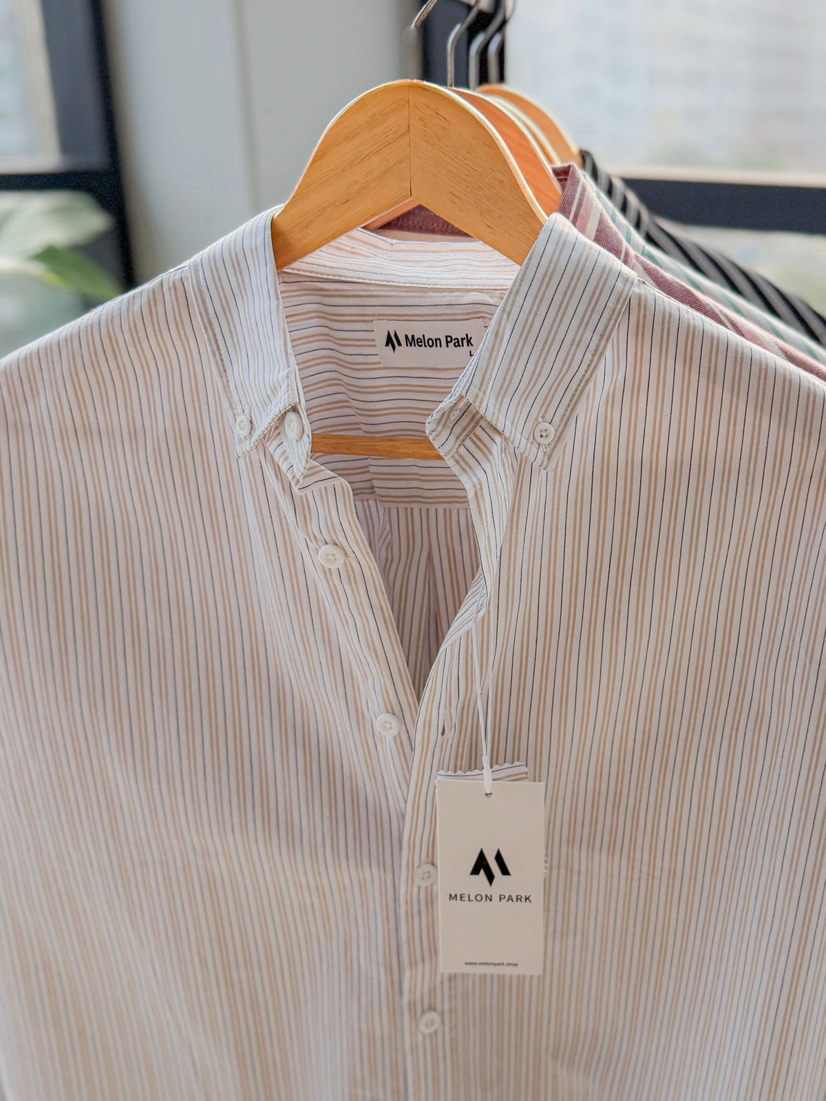 Gentle stripe shirt - Sand Taupe