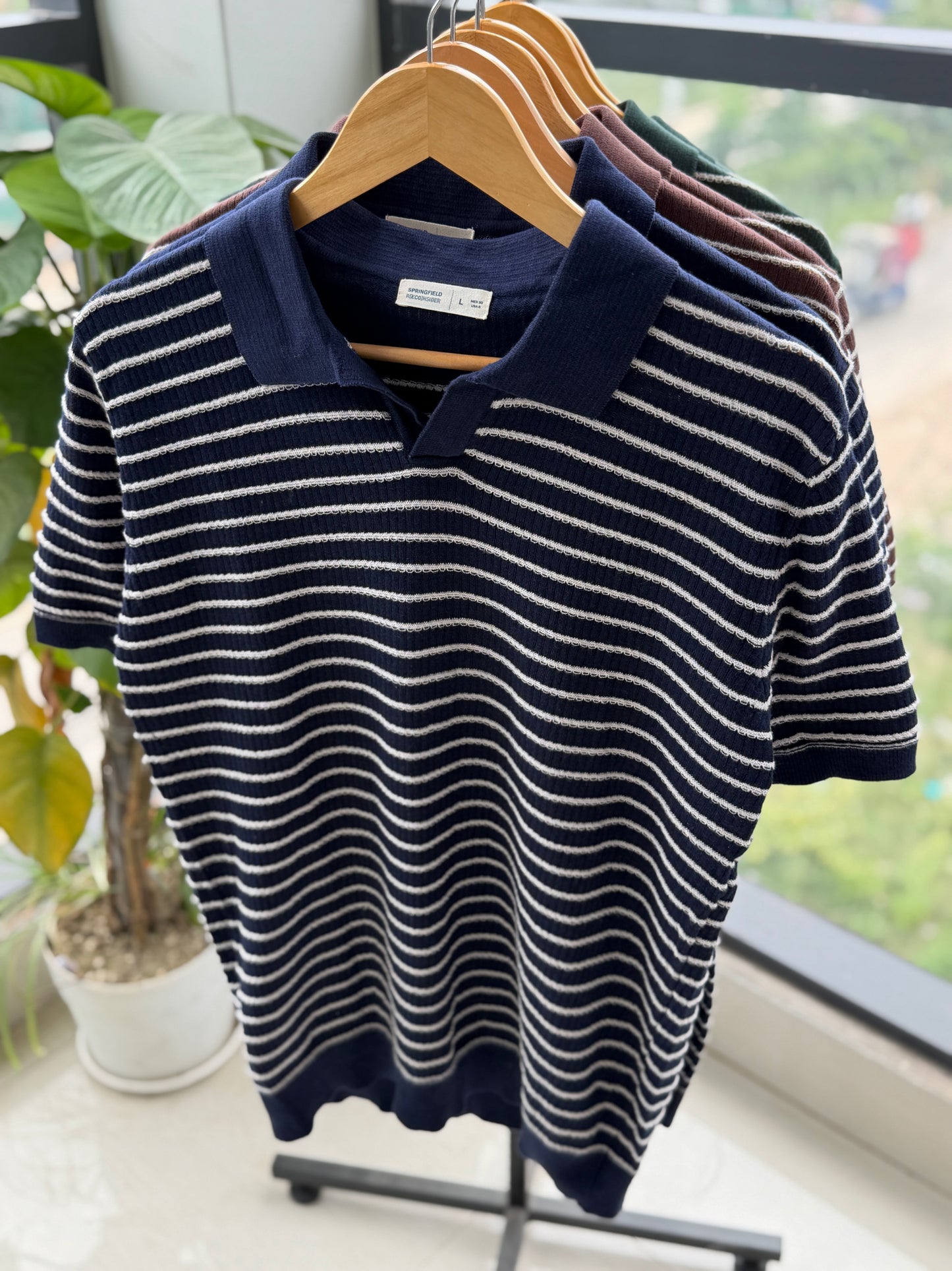Cabana Knitted Polo - Navy Blue