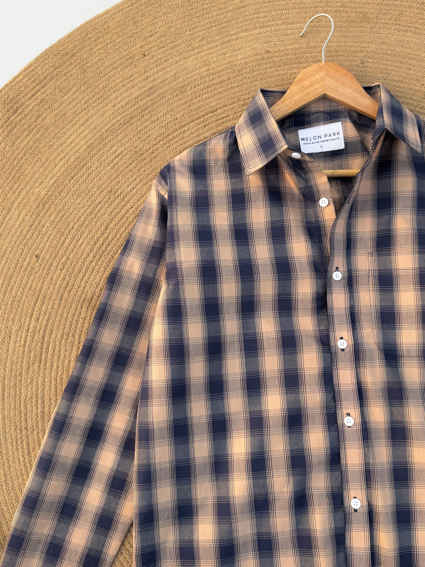Gentle Check shirt - Highland Caramel