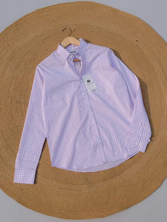 Old Money full sleeve shirt - Lavender Gingham