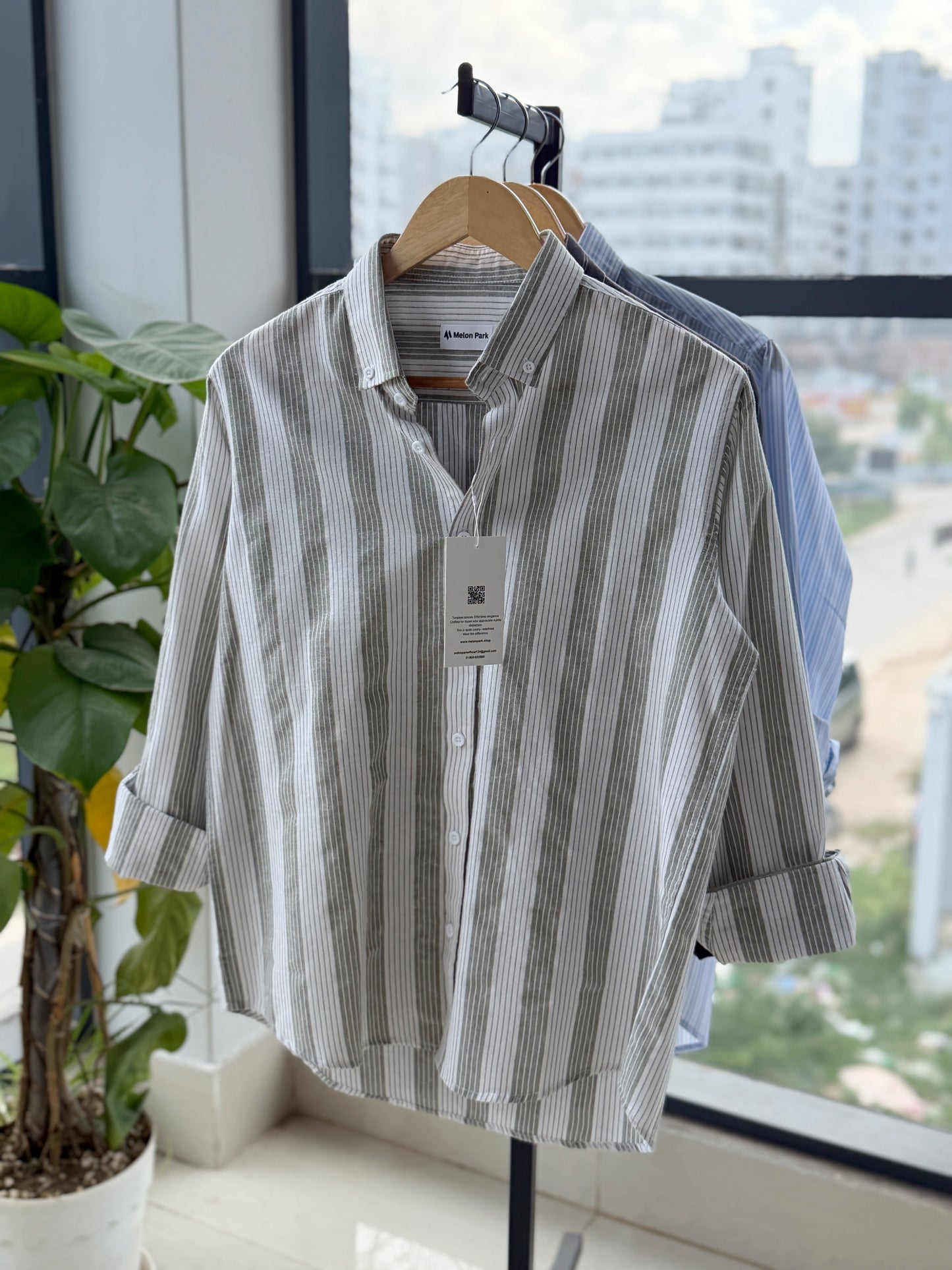 Gentle stripe shirt - Seagrass Stripe