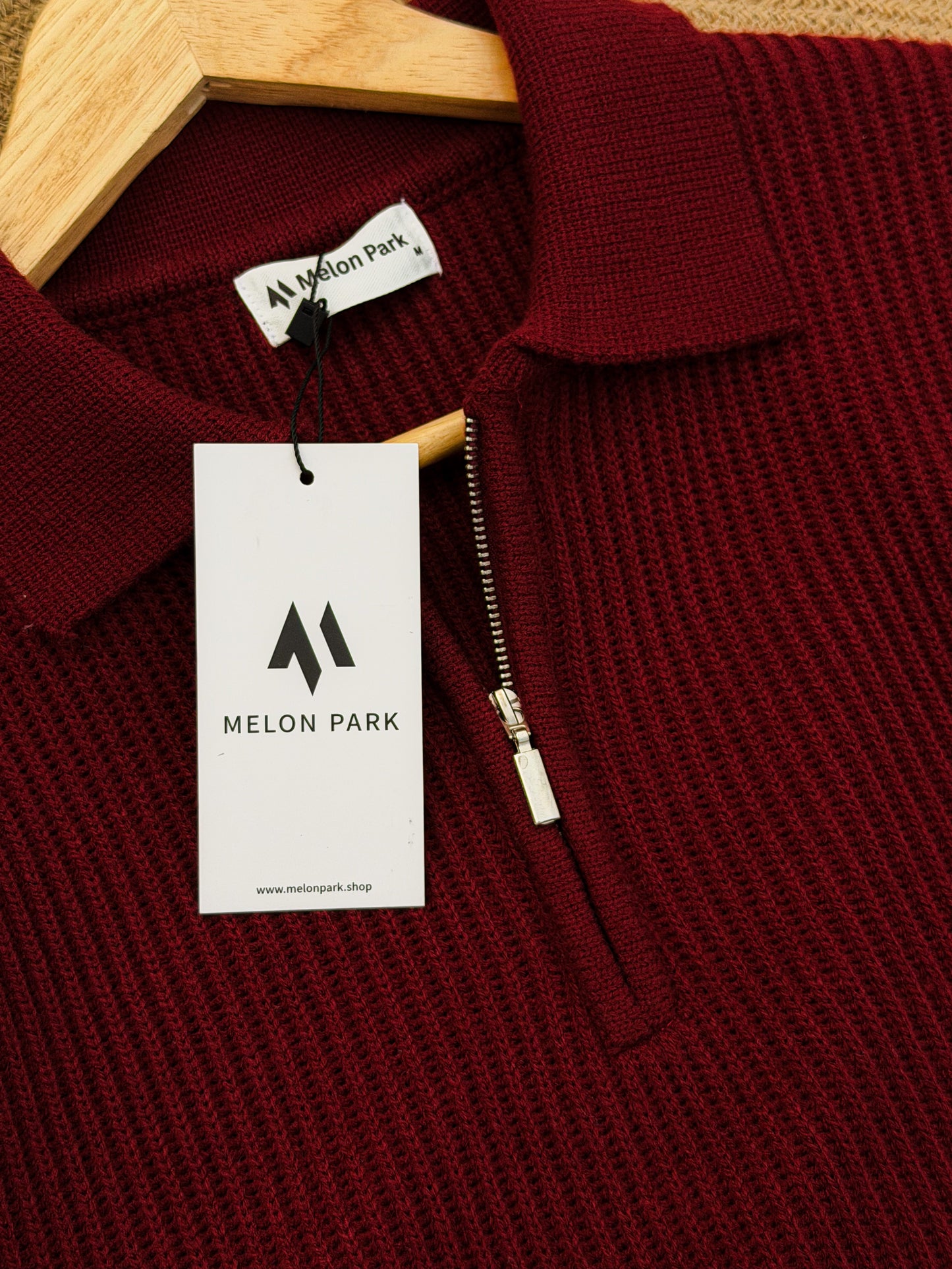 Rich Sweater Polo - Maroon
