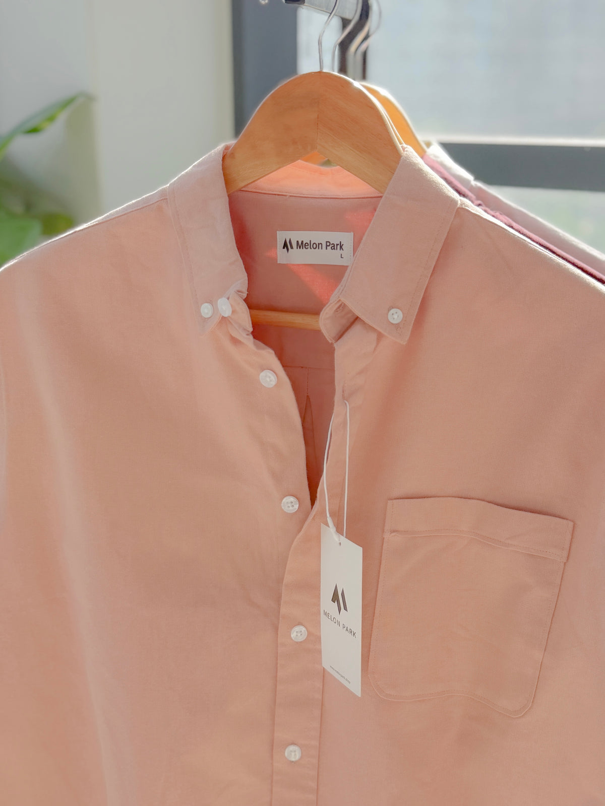 Chambray solid shirt - Light Peach