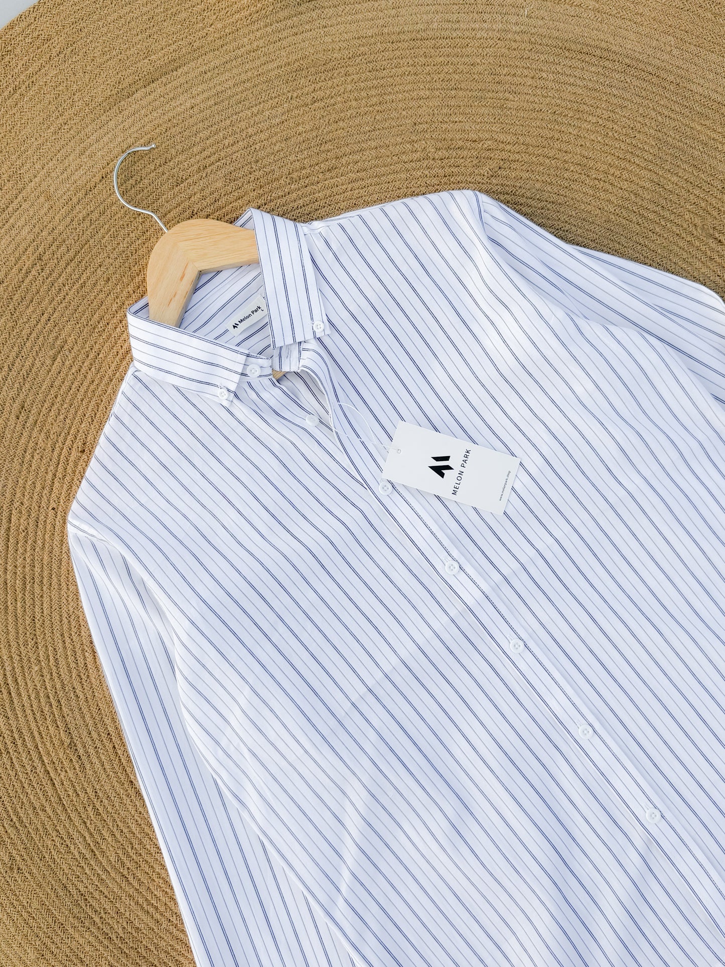 Old Money full sleeve shirt - White Linear