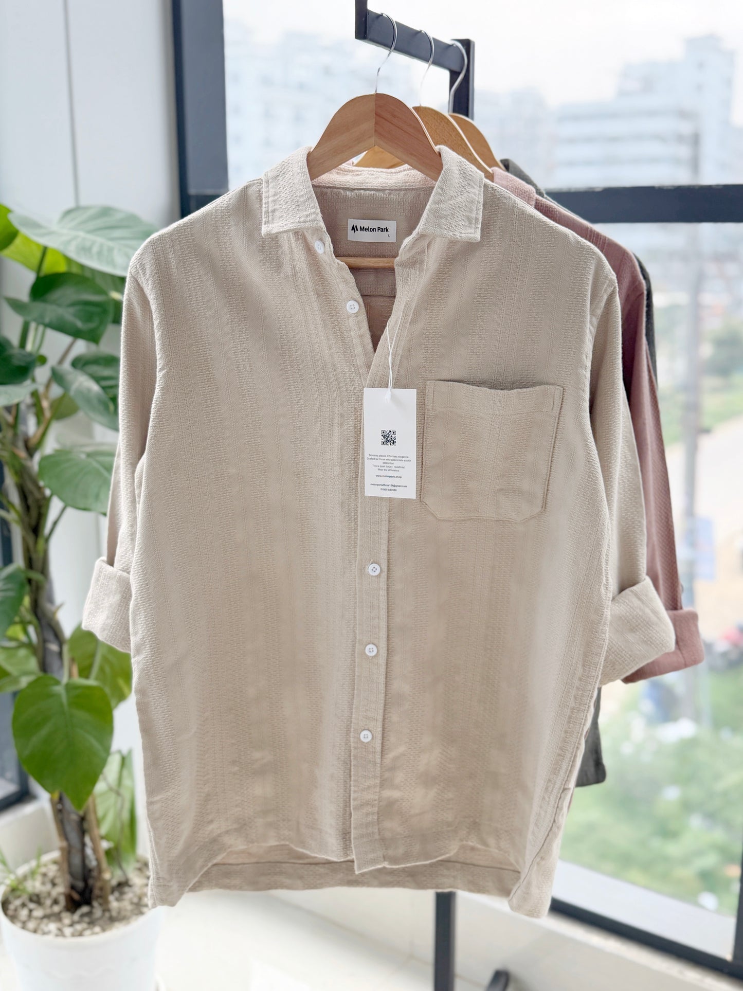 Crafted Dropshoulder Shirt - Resort Off White