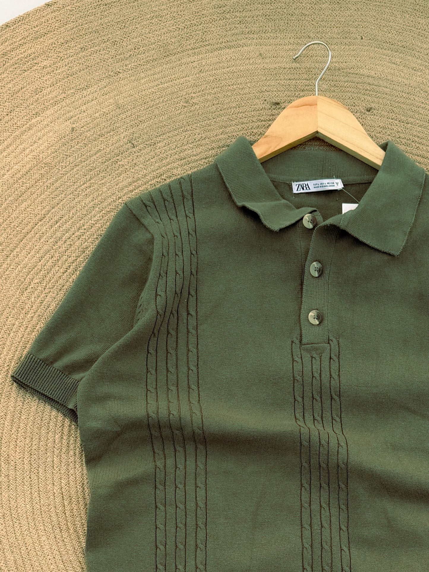 Velour Knit polo - Olive