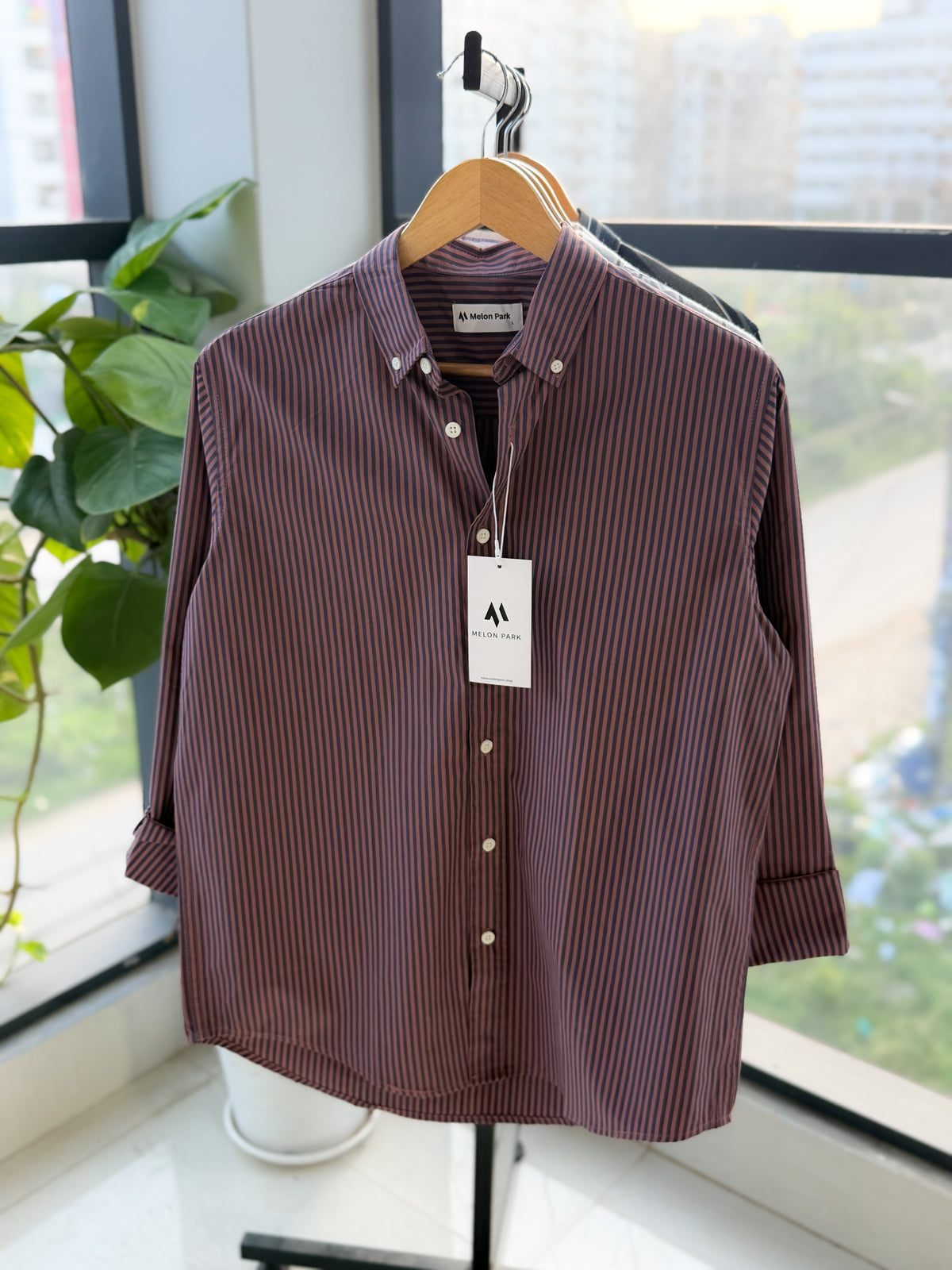Gentle stripe shirt - Twilight Berry