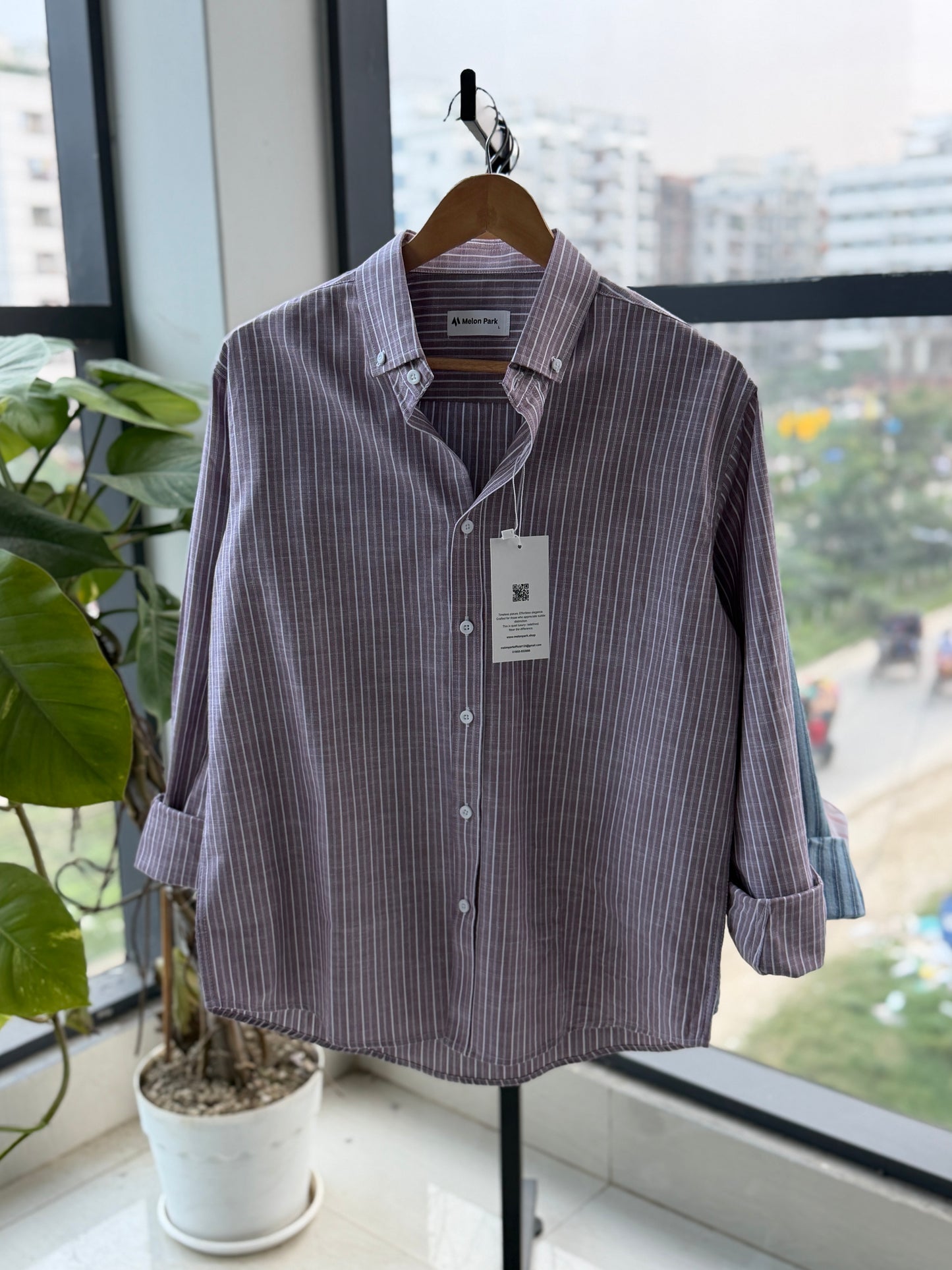 Gentle stripe shirt - Muted Mauve