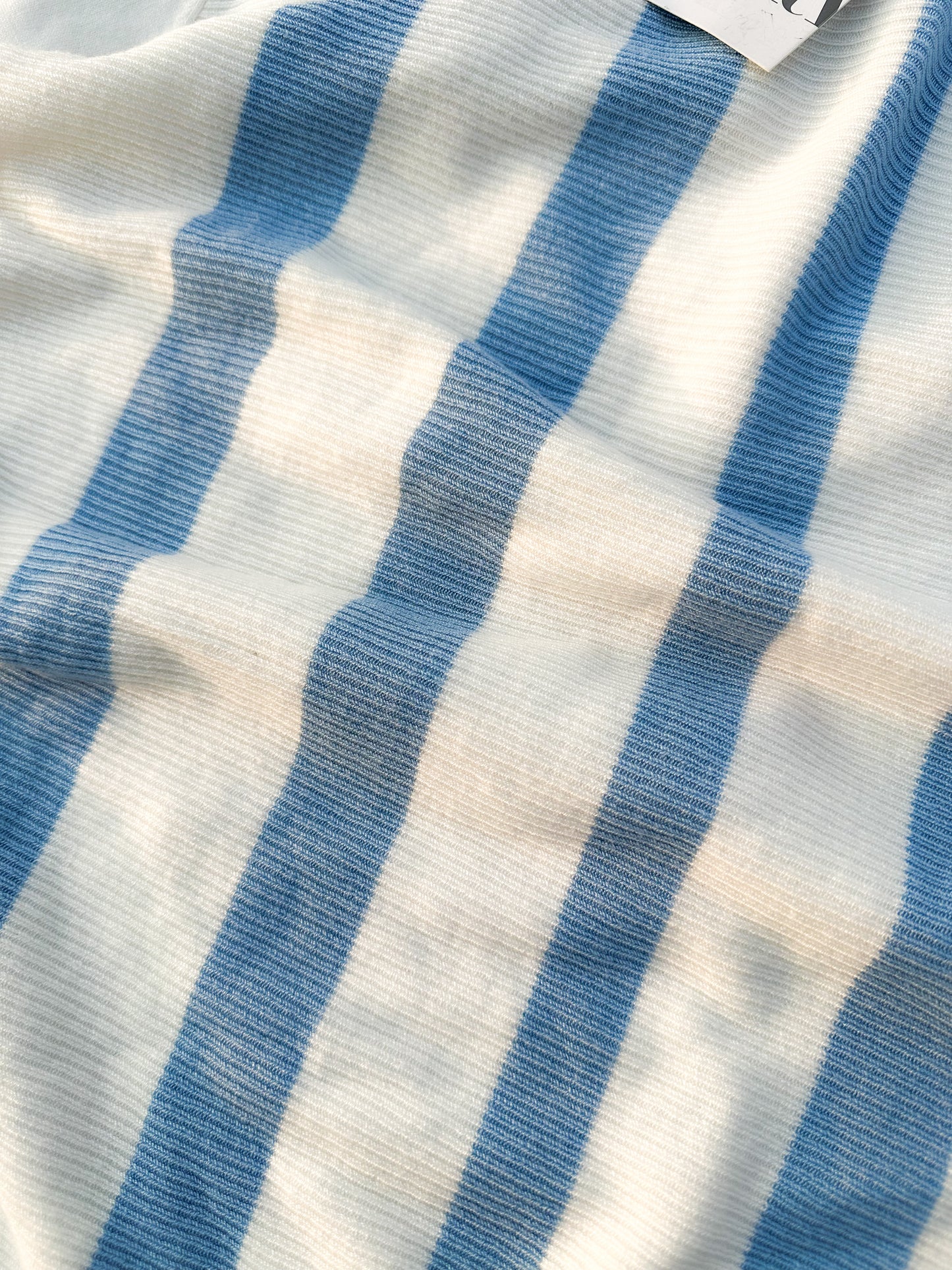 Executive Knitted Polo - White with Sky