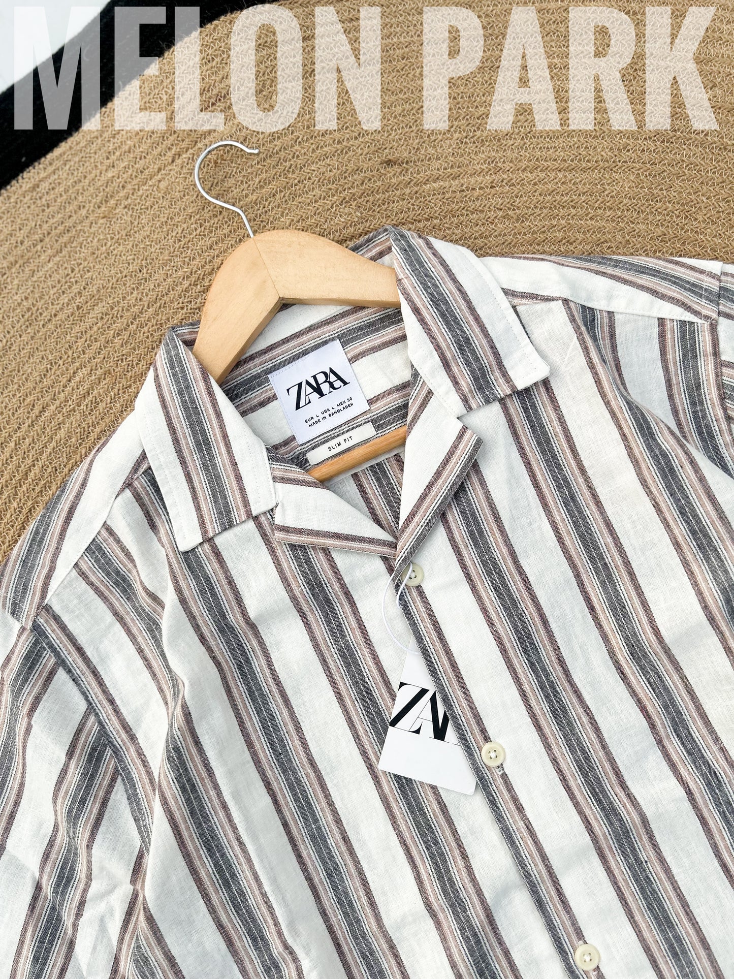 Base stripe Old Money Cuban Shirt