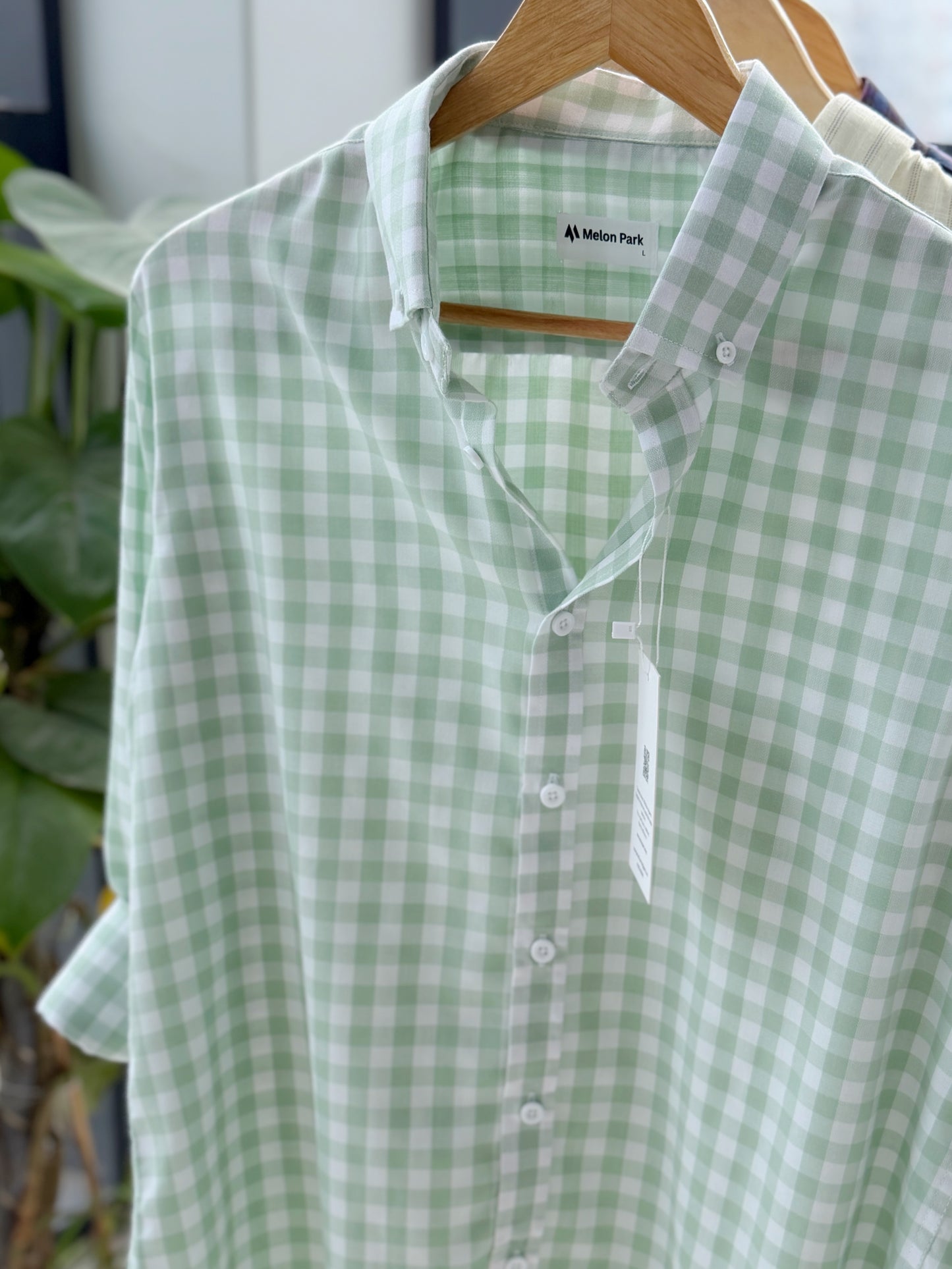 Gentle check shirt - Mint drift
