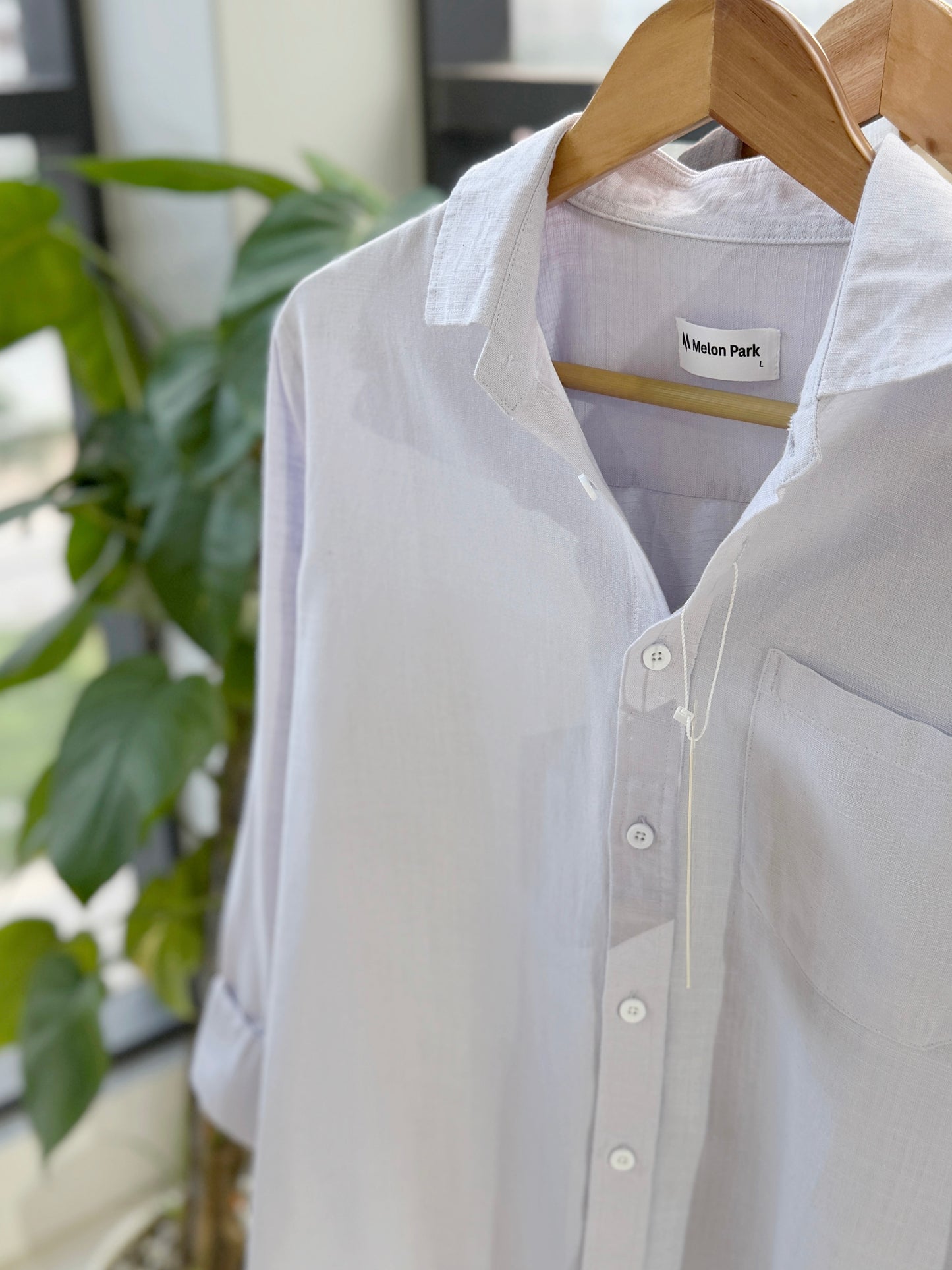 Drop-shoulder boxy shirt - Lavender