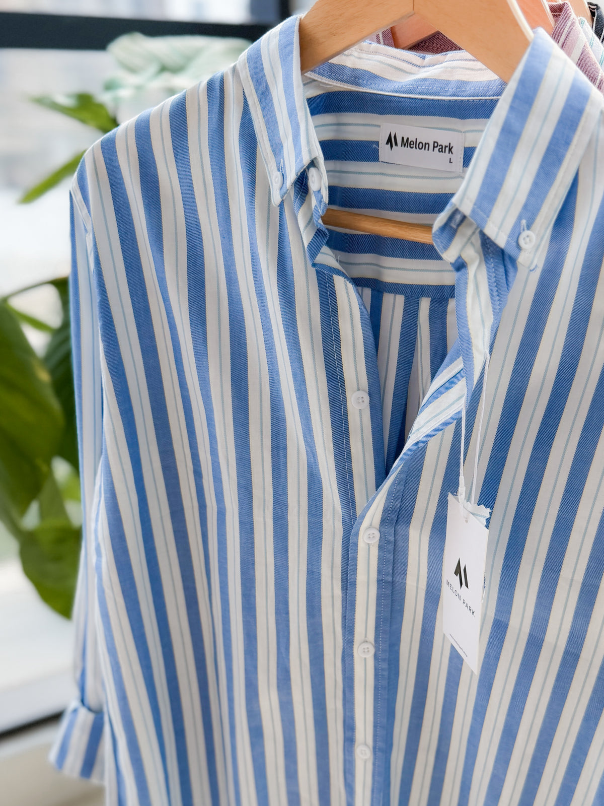 Gentle stripe shirt - Cerulean Breeze