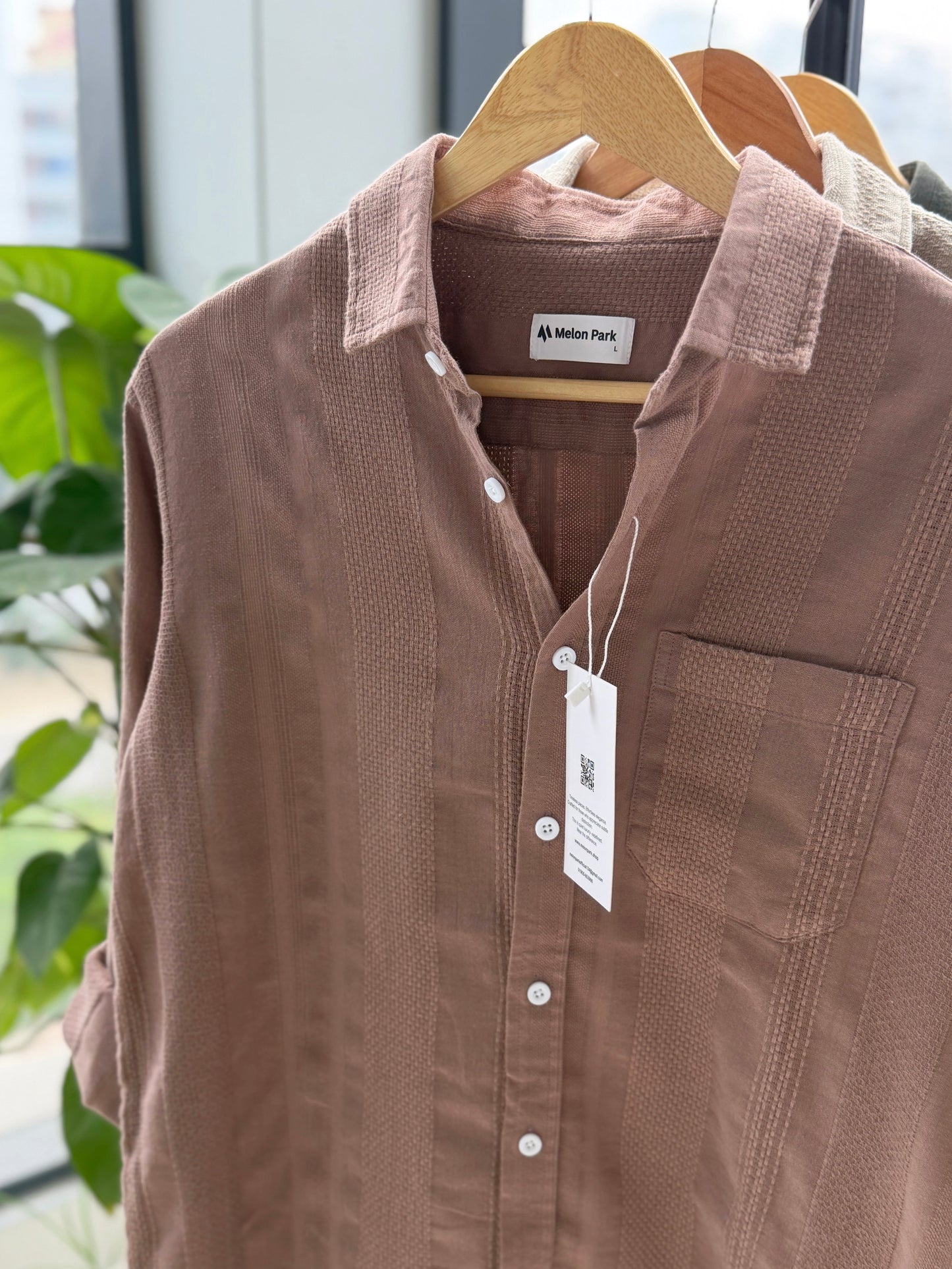 Crafted Dropshoulder Shirt - Peach