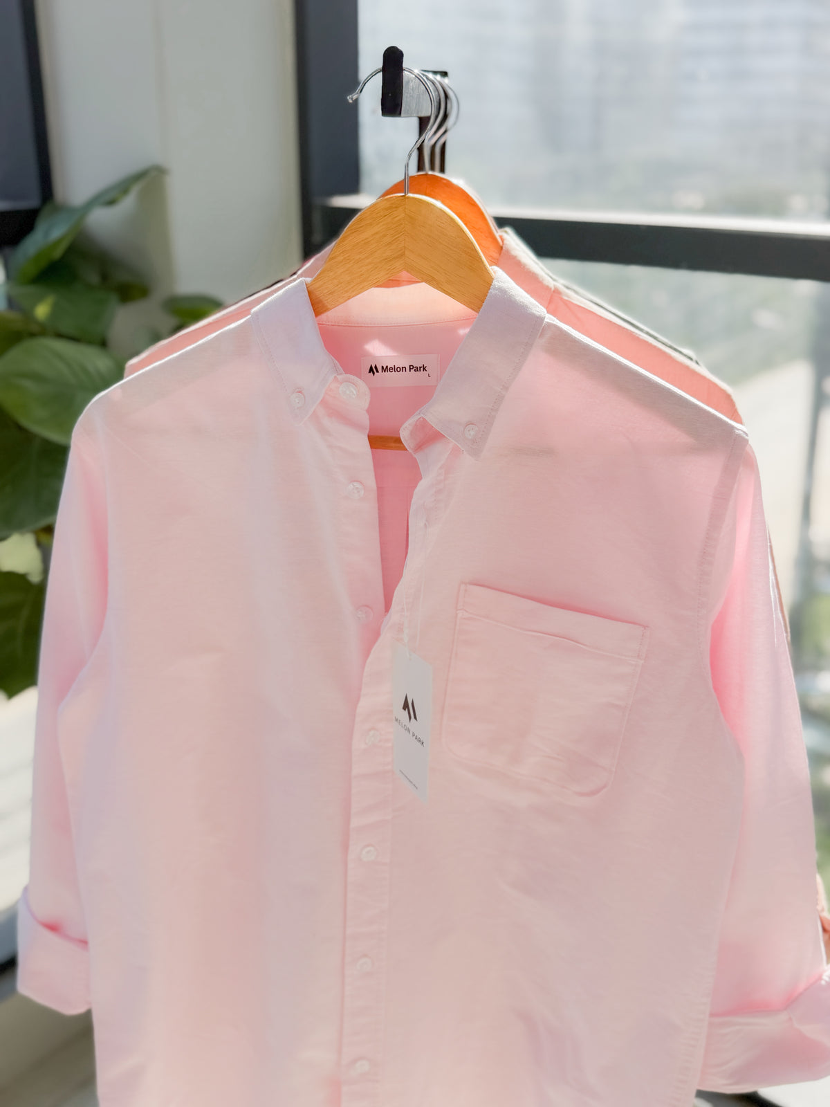 Chambray solid shirt - Baby Pink