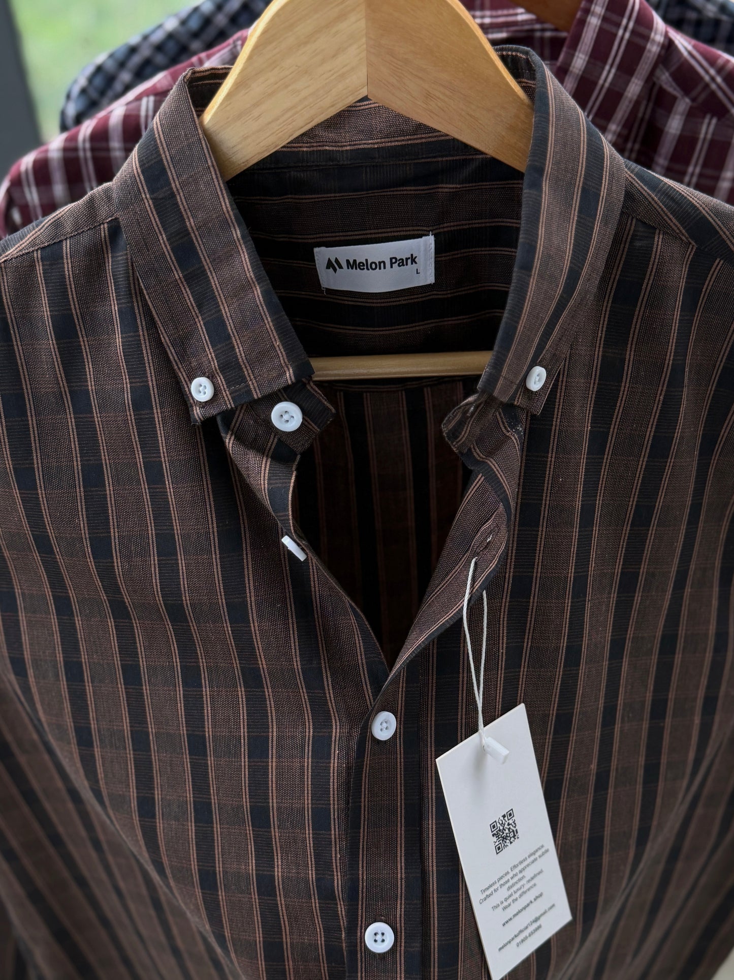 Gentle check shirt - Walnut