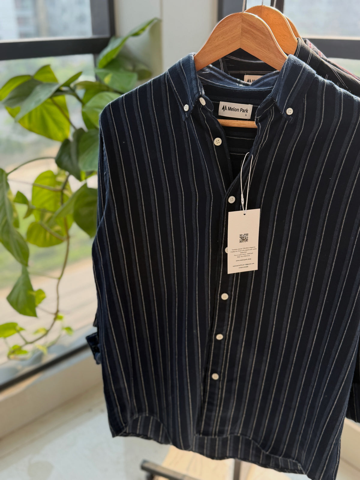 Gentle stripe shirt - Navy Anchor