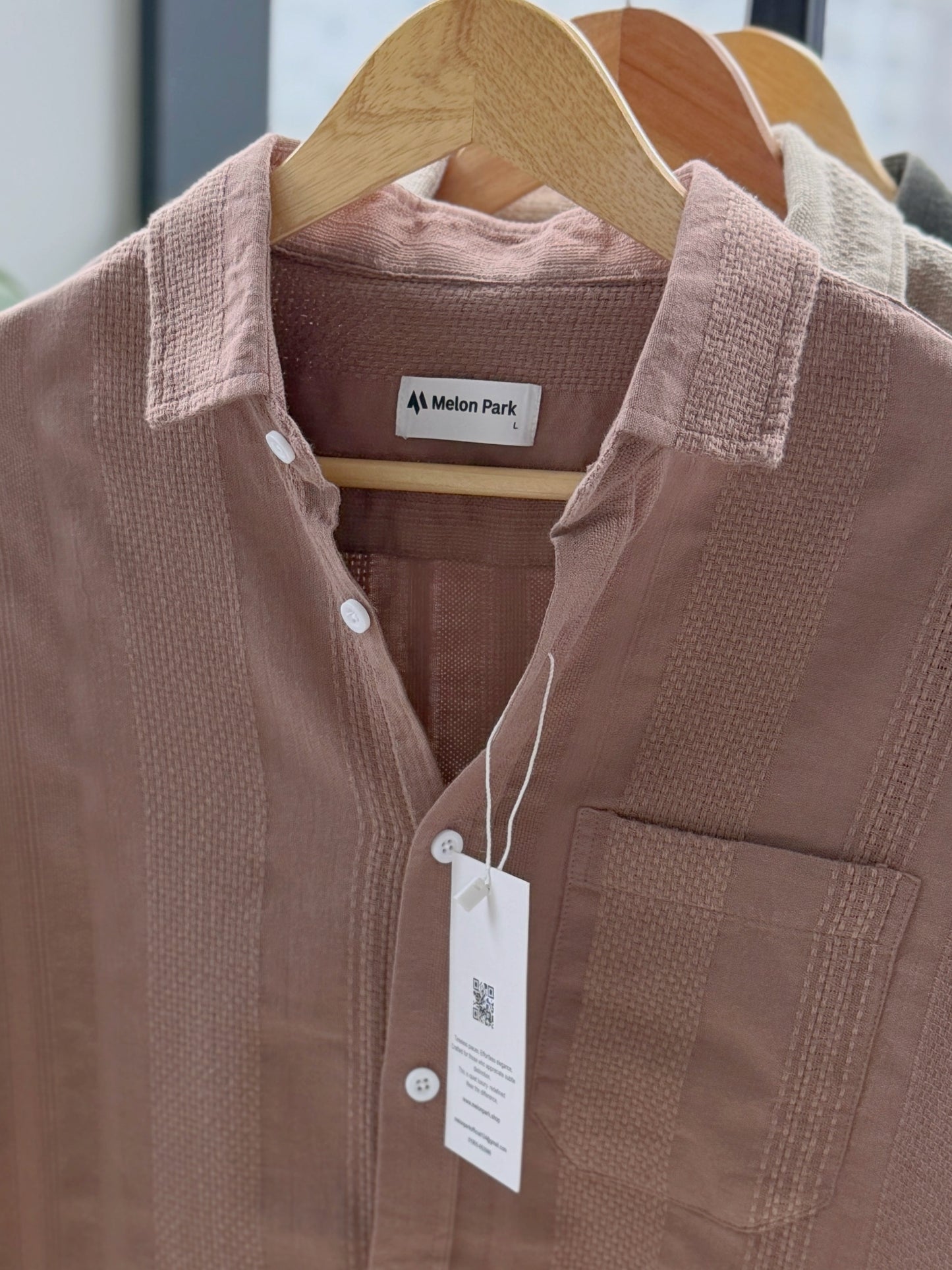 Crafted Dropshoulder Shirt - Peach