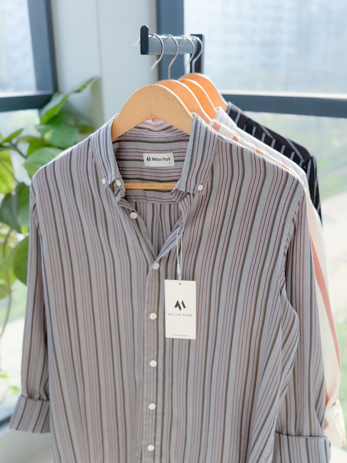 Gentle stripe shirt - Muted Ember