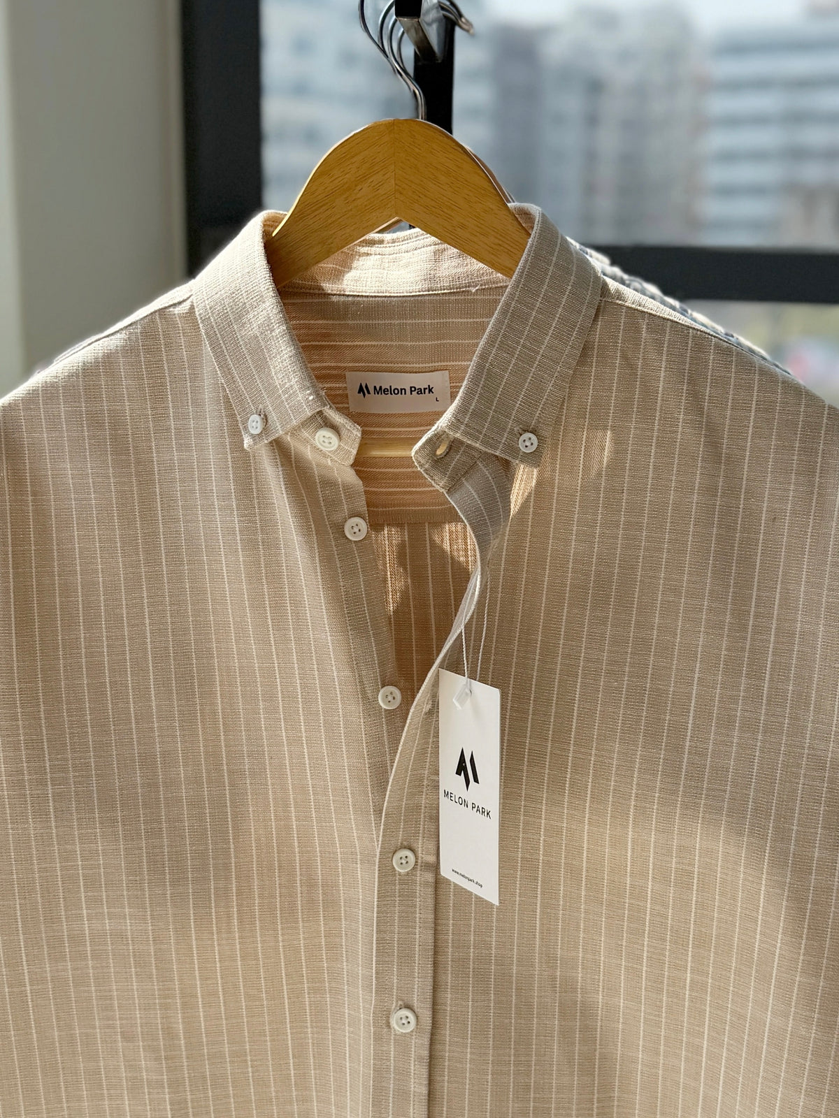 Gentle stripe shirt - Sunlit Dune