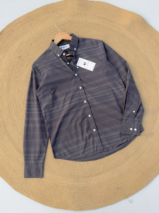 Old Money full sleeve shirt - Charcoal micro stripe