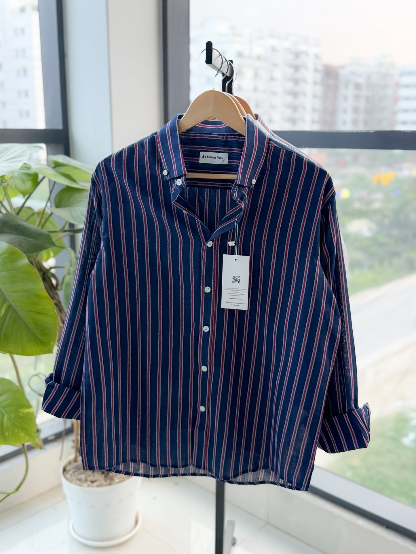 Gentle stripe shirt - Maritime Indigo