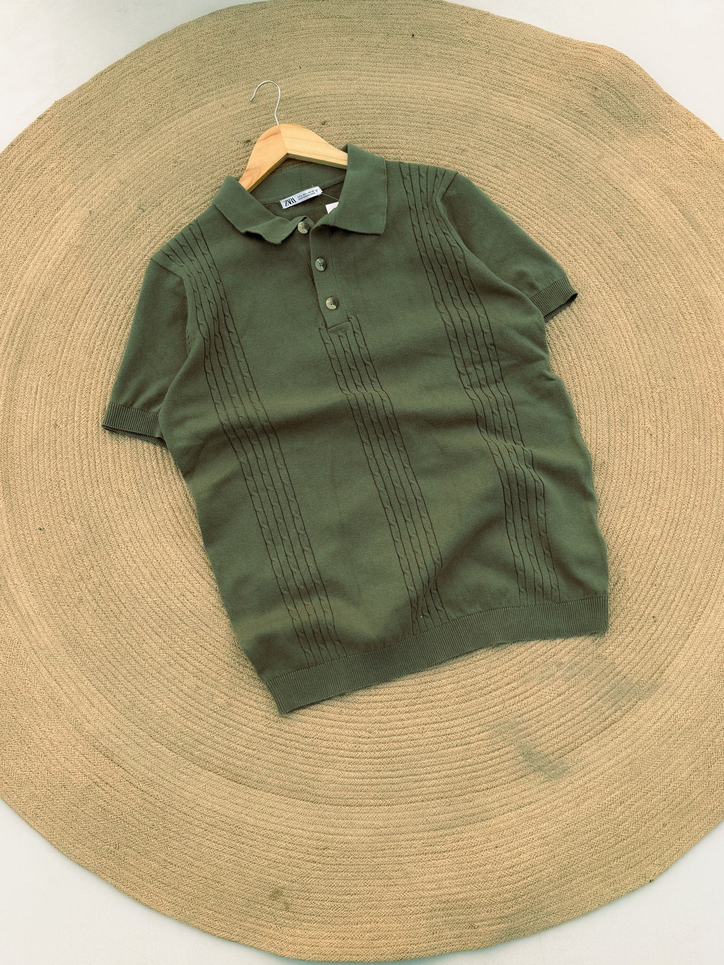 Velour Knit polo - Olive