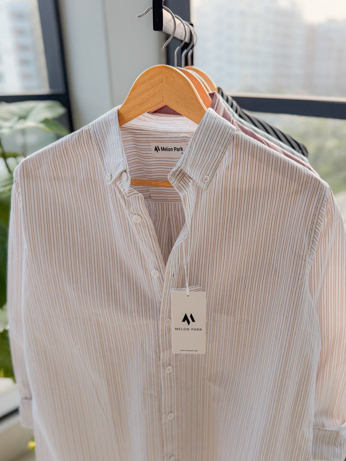 Gentle stripe shirt - Sand Taupe